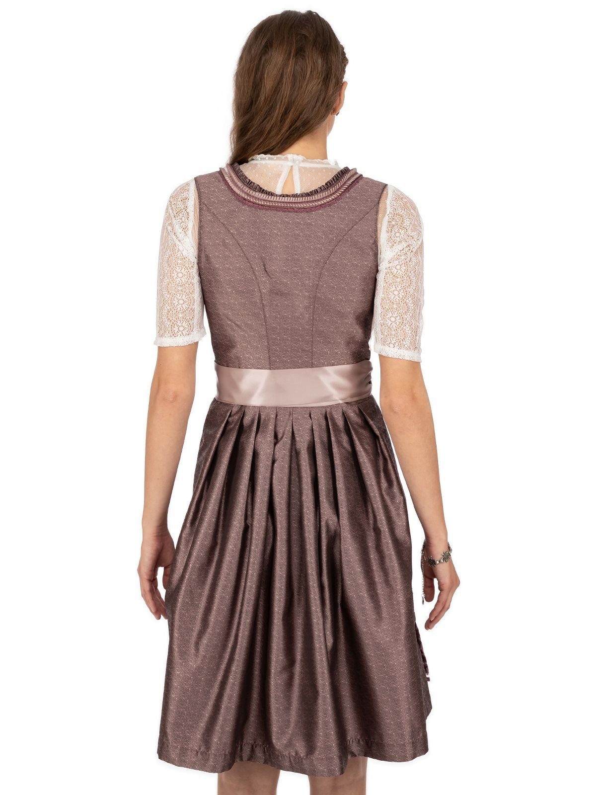 55cm Dirndl Mini Trachtenkleid MarJo aubergine 2tlg. METTE