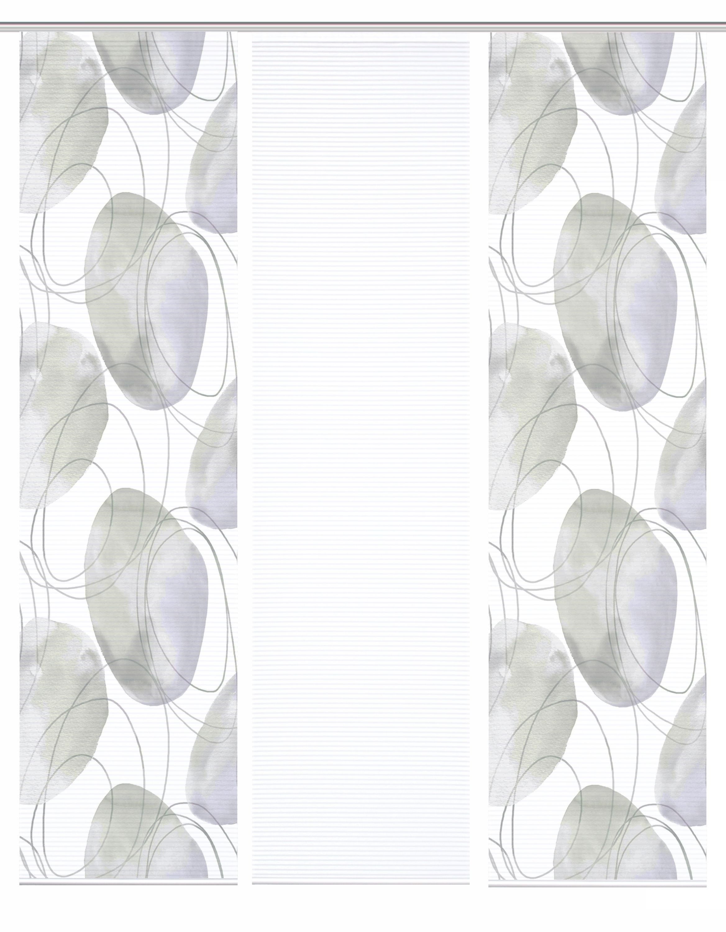 HOME WOHNIDEEN Schiebegardine HIG Schiebegardine ELLRIK, recycelt, 245x60 cm, bedruckt, Bambusoptik (3 St), Paneelwagen, halbtransparent, Polyester (recycelt) Polyester