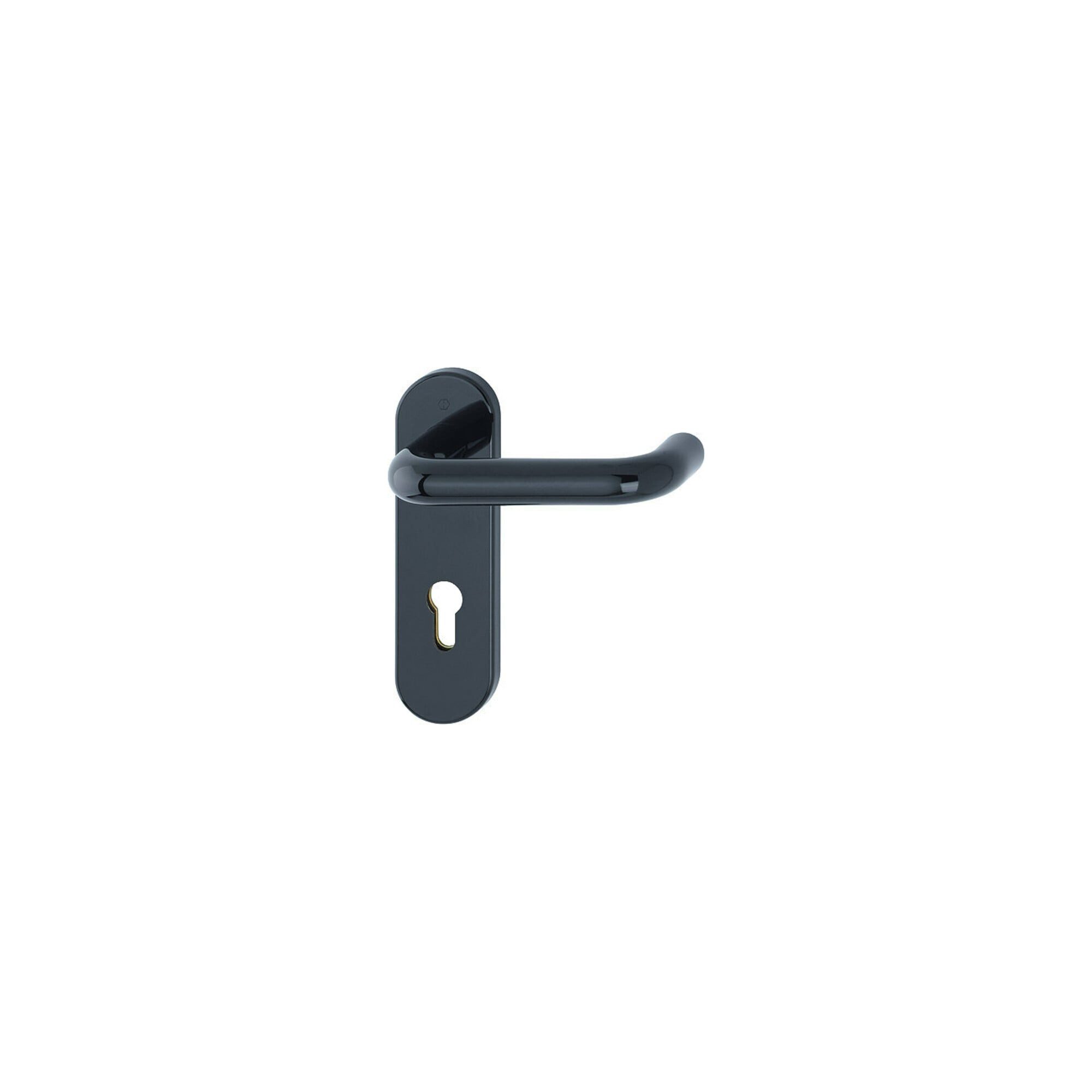 HOPPE Drückergarnitur HOPPE FH-DRG,Kurzschild Paris FS-K138/353K PZ,9/72,oval tiefschwarz,AP
