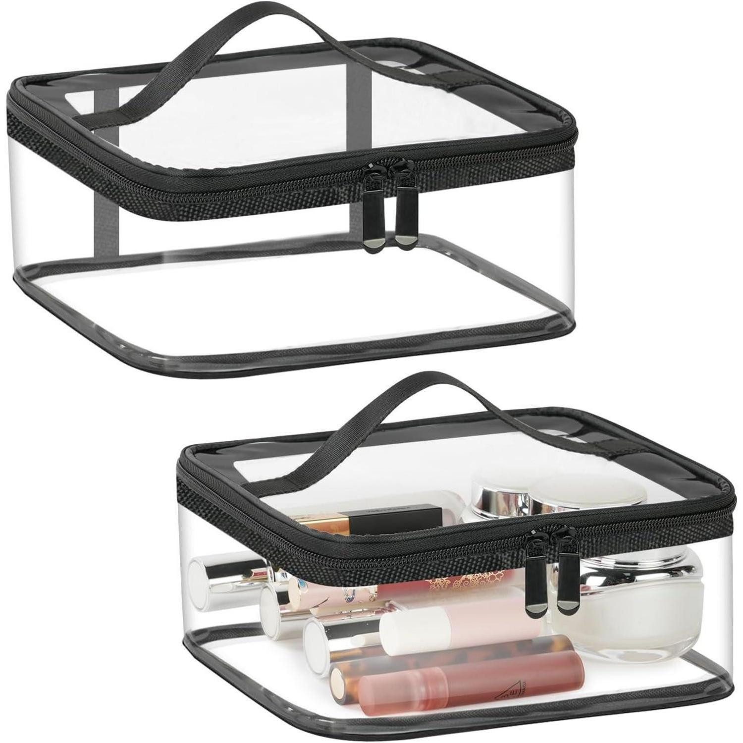 LuxusKollektion Kulturbeutel Kulturtasche Transparent 2 Stück PVC Wasserdic günstig online kaufen