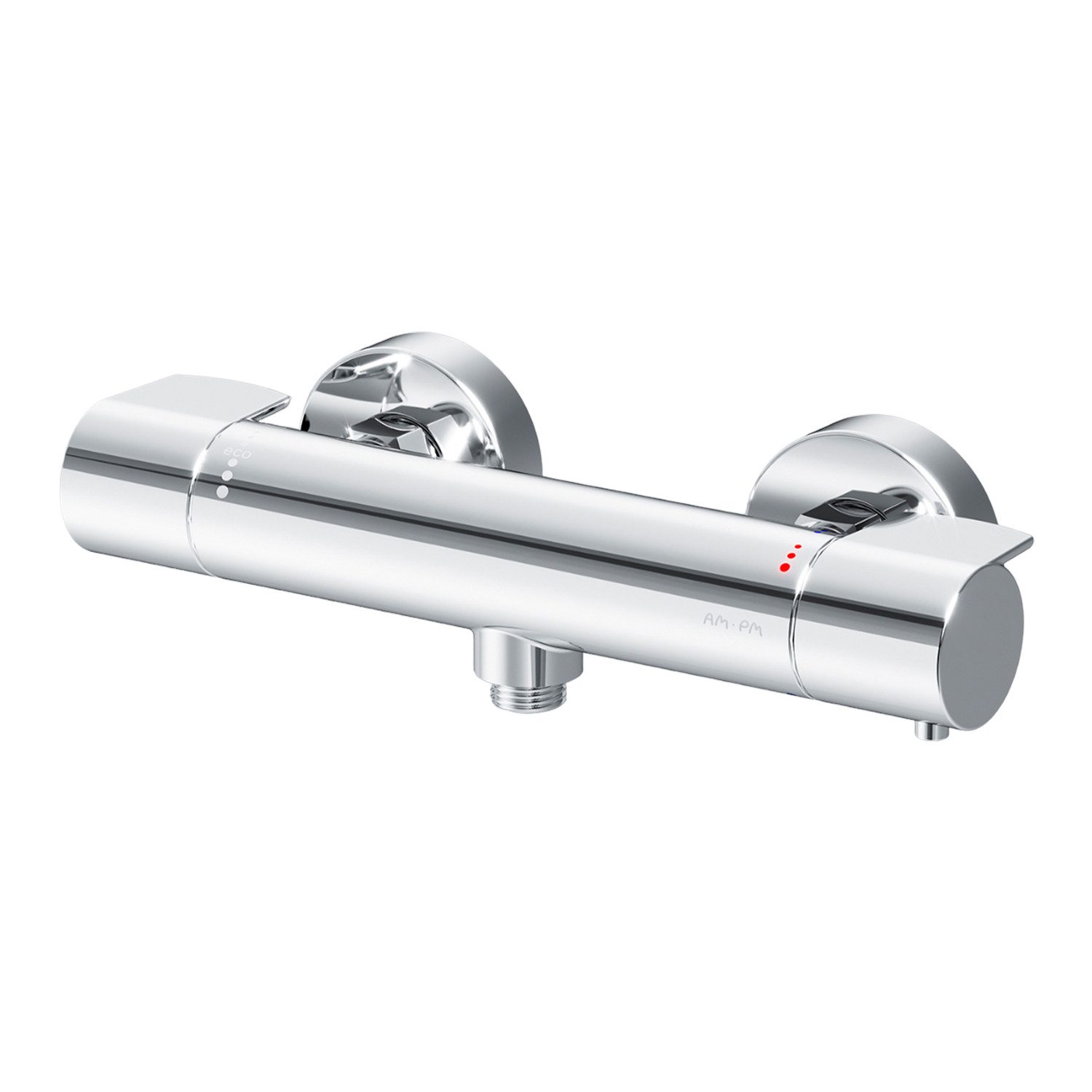 AM.PM Duscharmatur Dusch-Armatur mit Thermostat X-JOY Brausearmatur Mischarmatur Dusche (Duschthermostat mit Sicherheitsbegrenzung bei 38℃, Brausearmatur mit Thermostatregler Chrom / Silber) Drehregler inkl. 2 x Abdeckrosetten