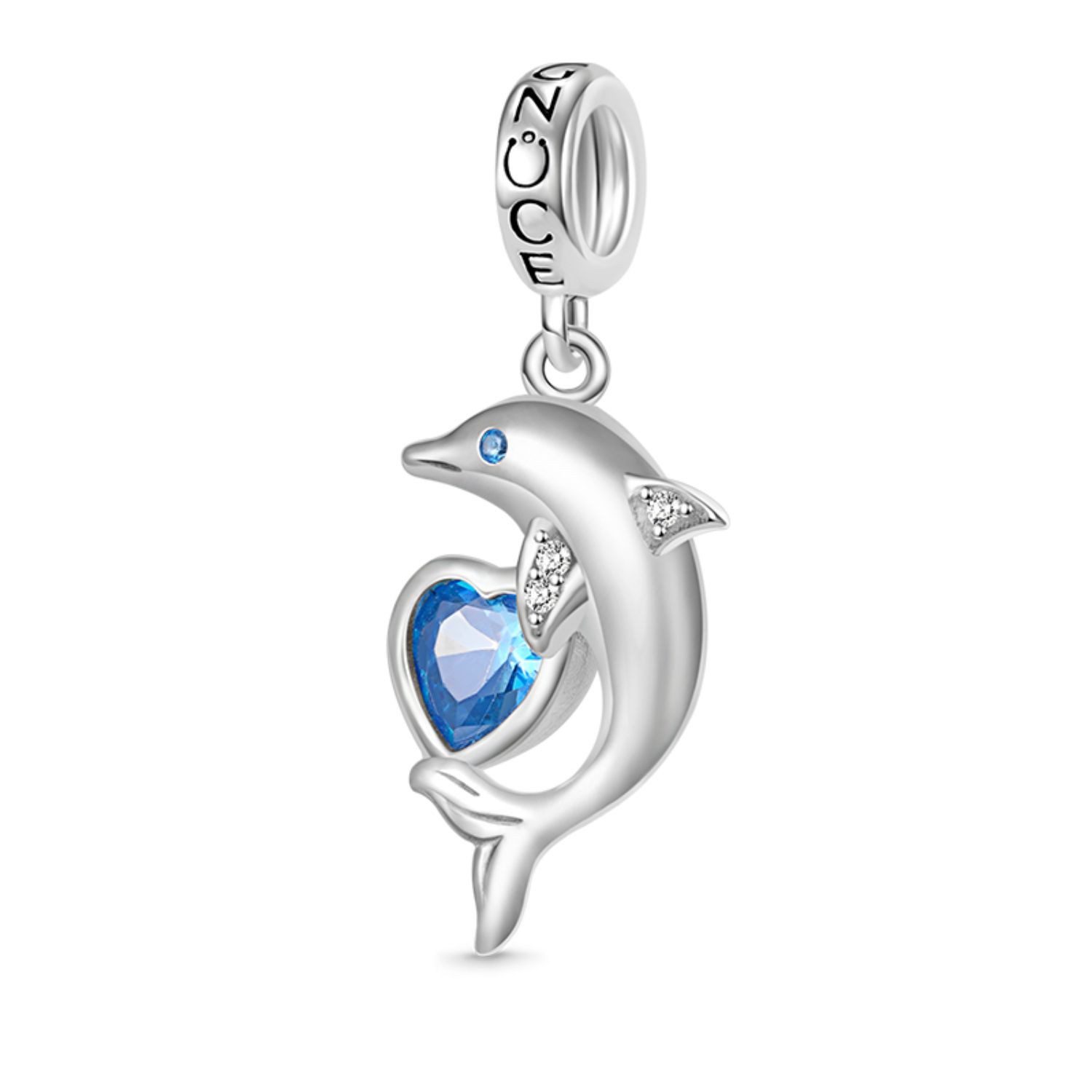 Bead Gnoce Charm Anhänger Delfin mit Herz GNC118