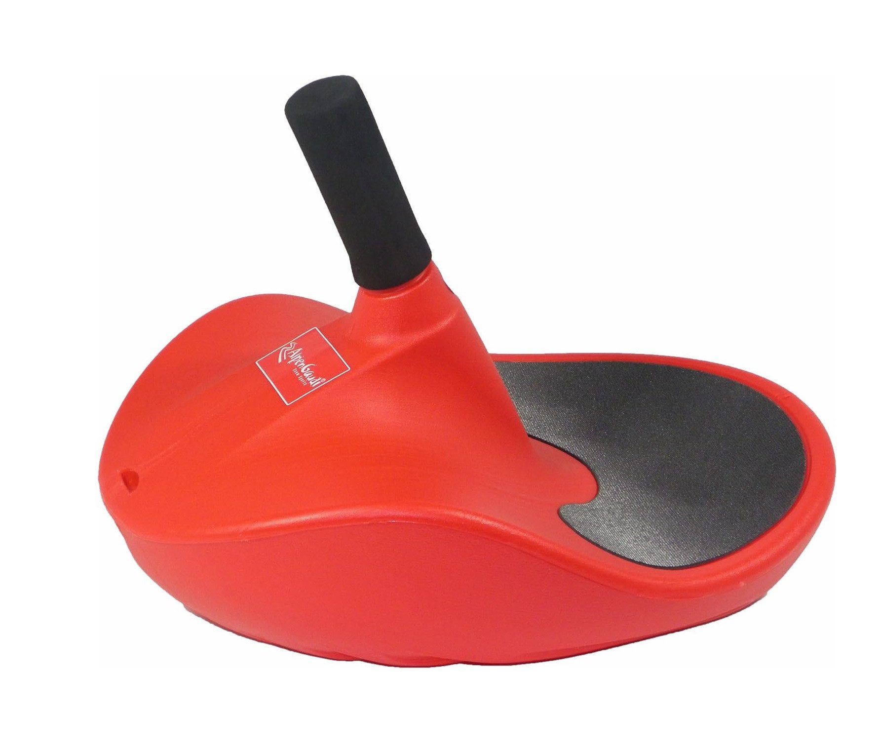 AlpenGaudi® Bob Robuster Kunststoffrodel Schlitten 57cm für Kinder und Erwachsene, Einfache Steuerung, rot
