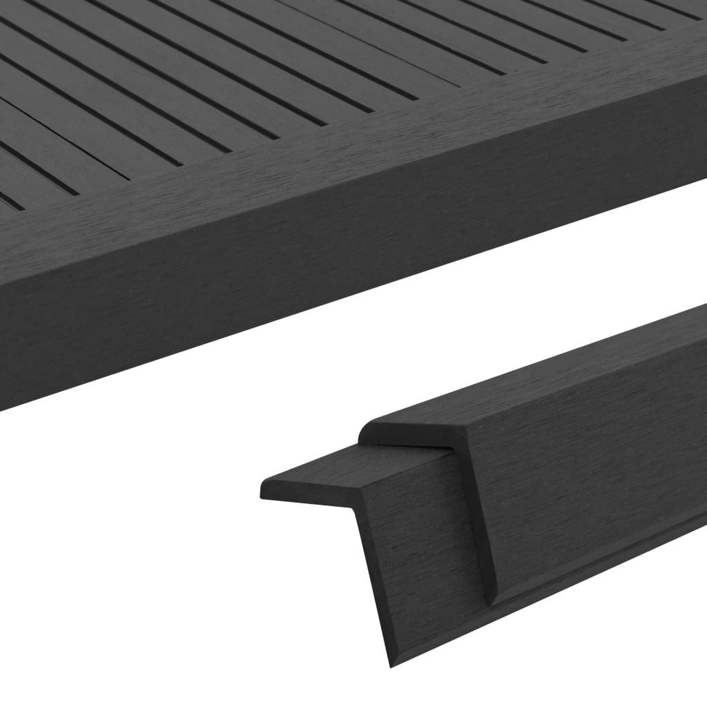 vidaXL Terrassendielen Terrassen-Winkelleisten 5 Stk WPC 170 cm Schwarz, BxL: je 170x4 cm
