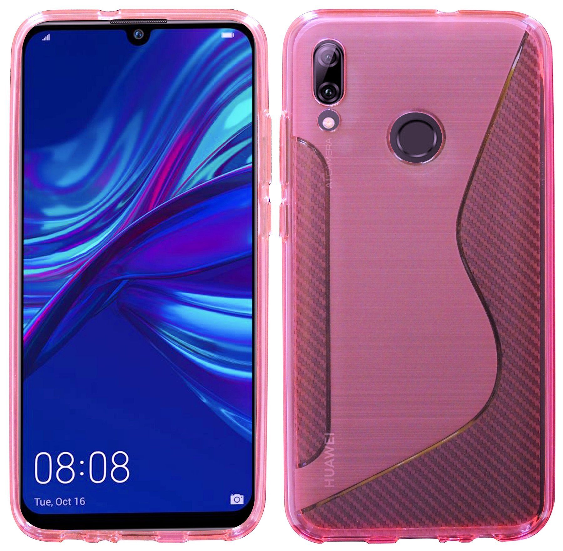 cofi1453 Handyhülle S-Line Silikon Hülle für Honor 10 Lite, Case Cover Schutzhülle Bumper