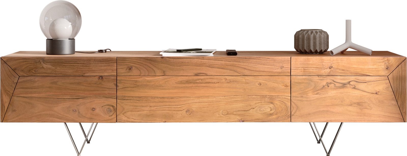 DELIFE Lowboard Wyatt, Akazie Natur 175 günstig online kaufen