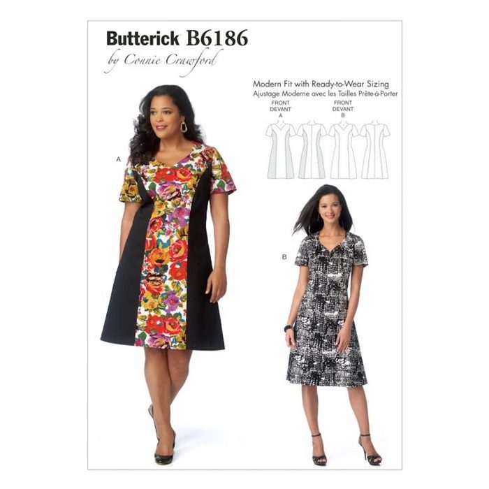 Butterick Universalschere Butterick® Papierschnittmuster Kleid Etuikleid Dam