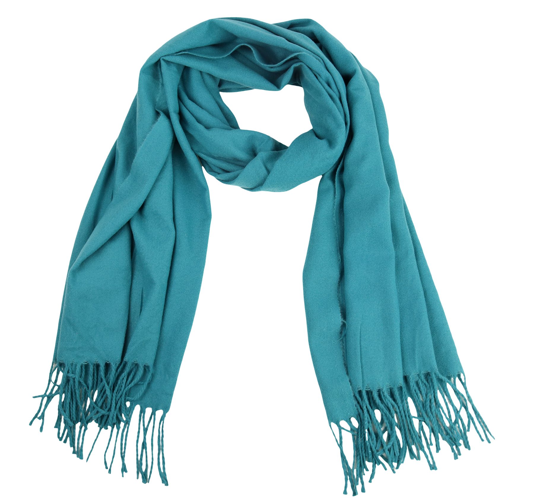 MIRROSI Modeschal weicher und warmer Unifarbe Schal mit Fransen, 70x180cm, (Viele tolle Farben zur Auswahl), Damen Halstuch ideal für Herbst und Winter Grünblau