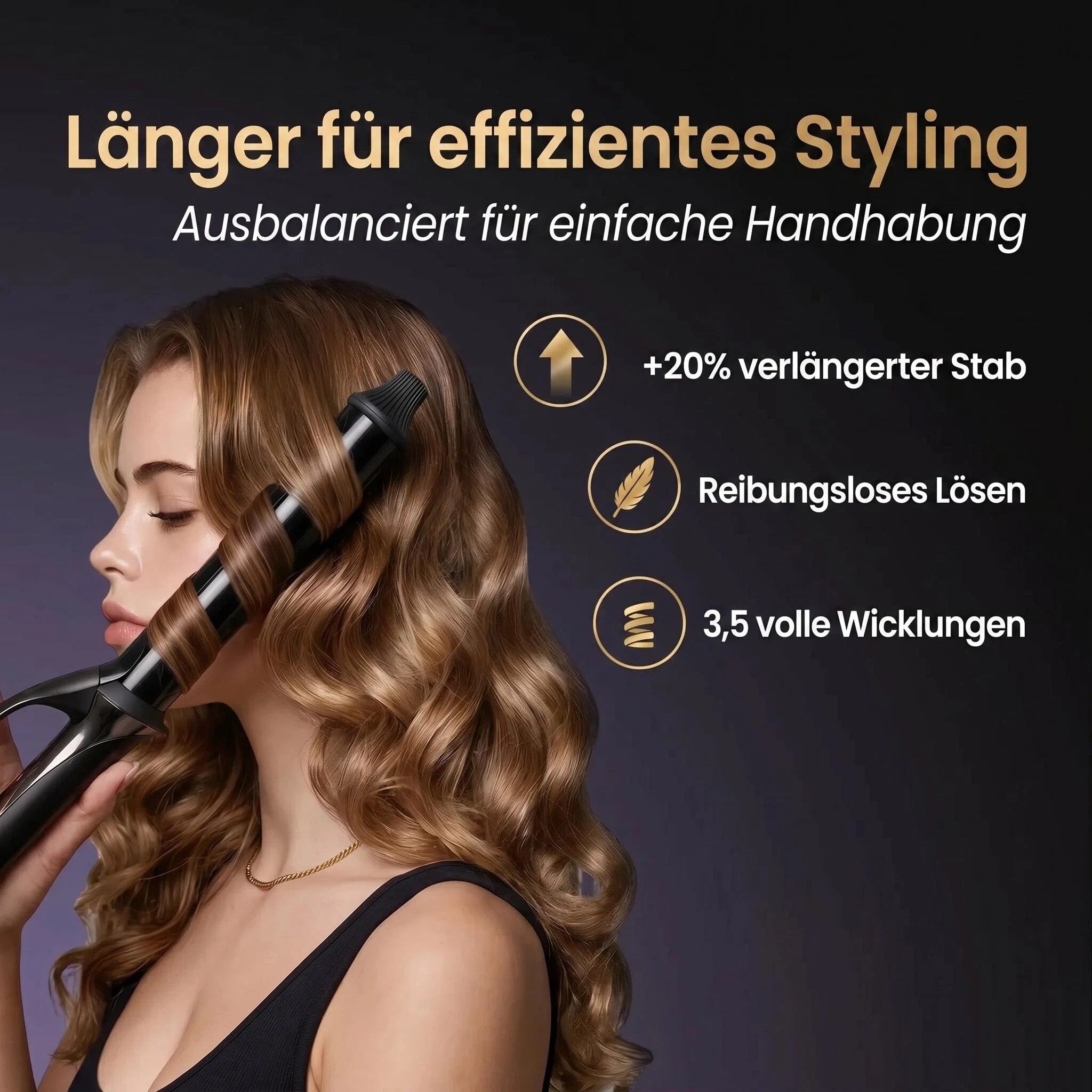 GlamUp Lockenstab mit einstellbaren Temperaturen