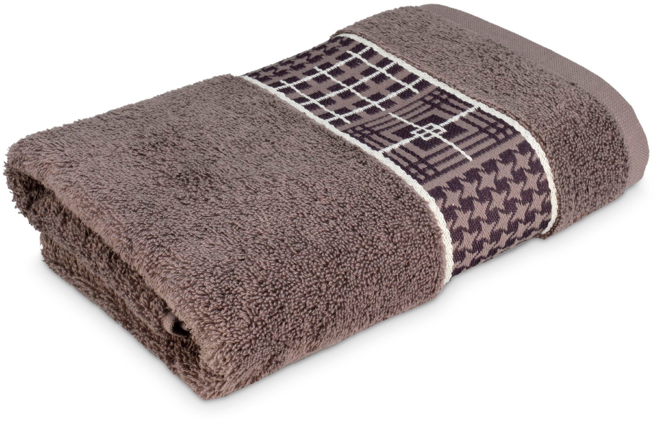 Möve for frottana Badetuch Fjord, Walkfrottier (1-St), mit tollem Uni Karo günstig online kaufen