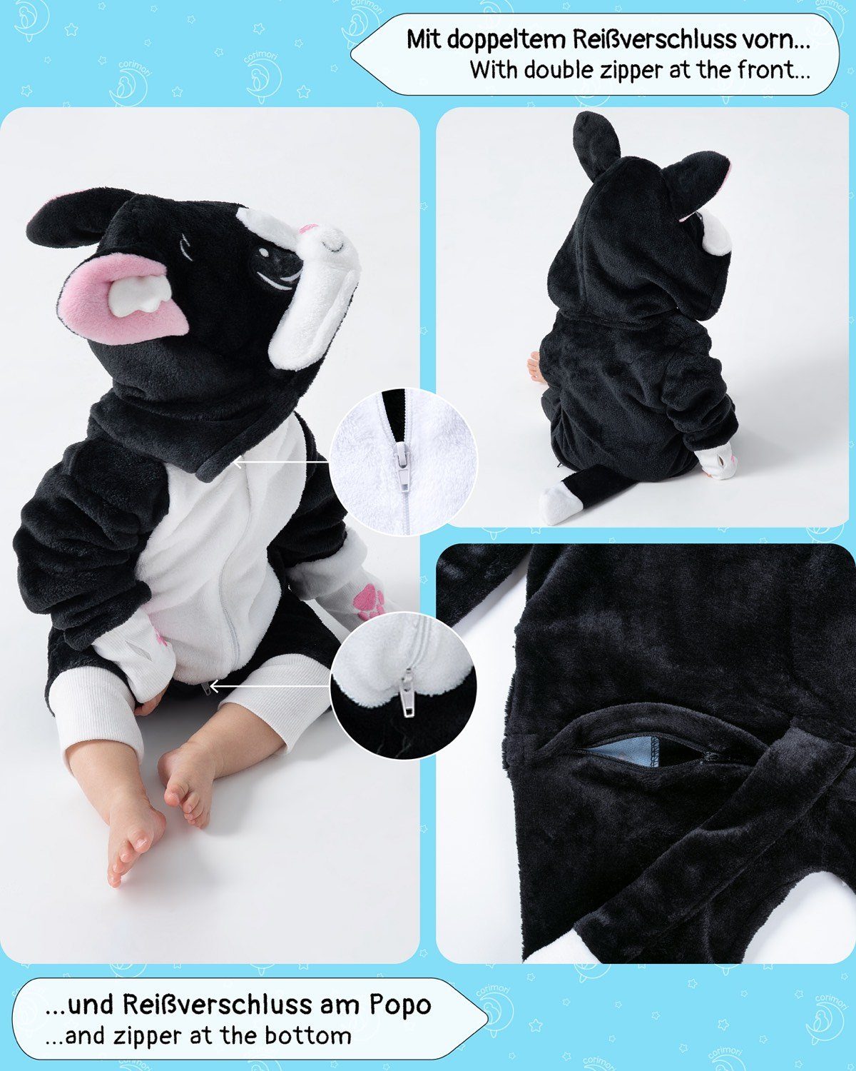 Corimori Strampler Flauschiges Katzen-Kostüm für Babies, Neugeborene, Karneval Fasching (1-tlg) Strampler, Fasching, Kigurumi, Tierkostüme, Babys, Katze "Balou" – Bild 3 von 5