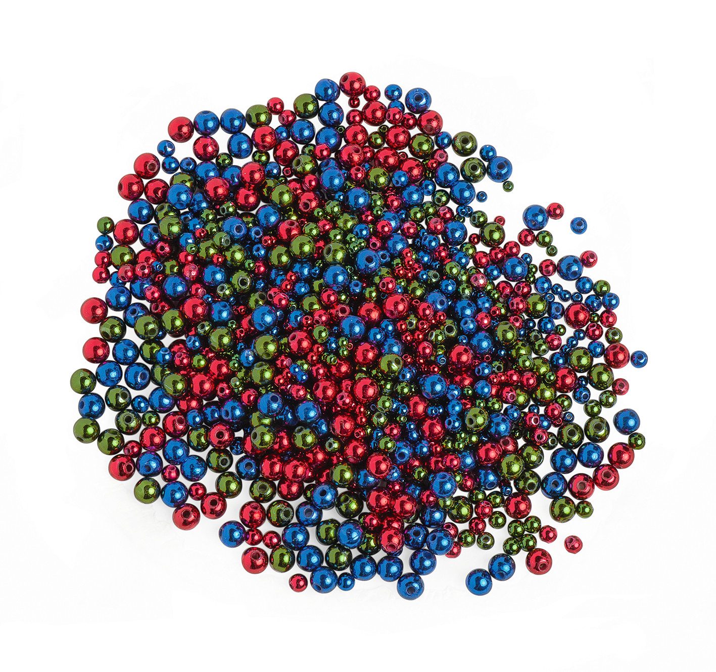 Zauberperle Bastelperlen, (1000-tlg), Rot-Blau-Grün, 1000 Stück