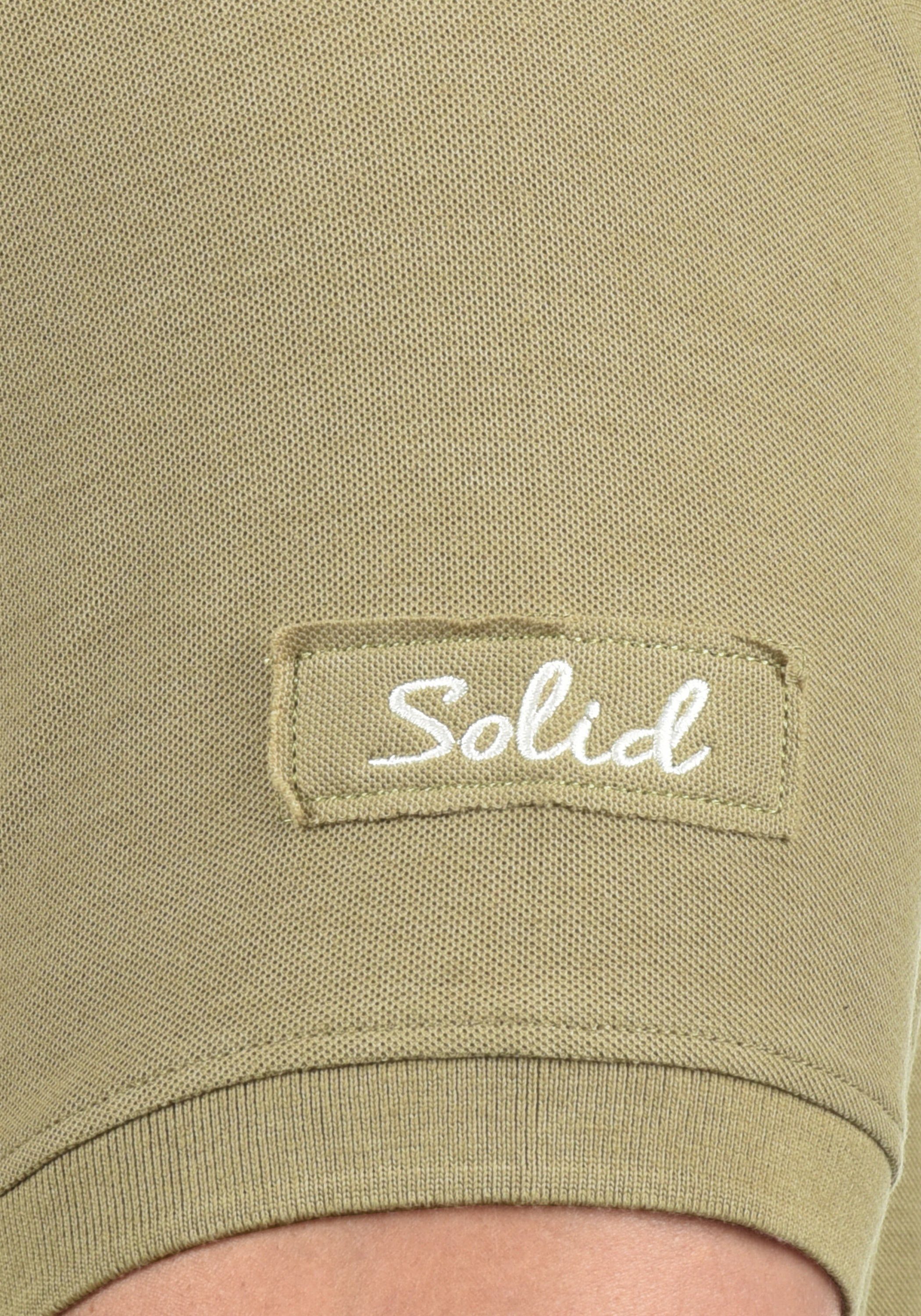 Solid Poloshirt SDTripPolo Polo Rückenpartie verlängerter Blue mit Insignia (8991) Melange