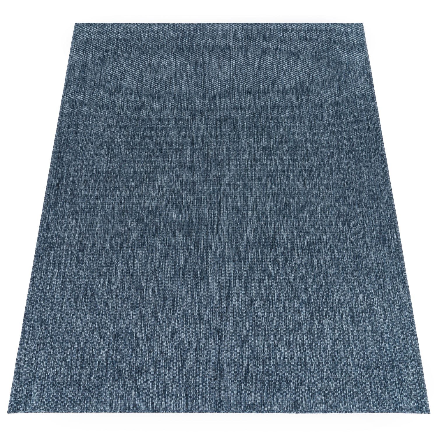 KADIMA DESIGN Teppich Unifarben Wohnzimmer schmutzabweisend Teppich Kurzflor, Rechteckig, Höhe: 4 mm, 100% Polypropylen,60x100, Dunkelblau