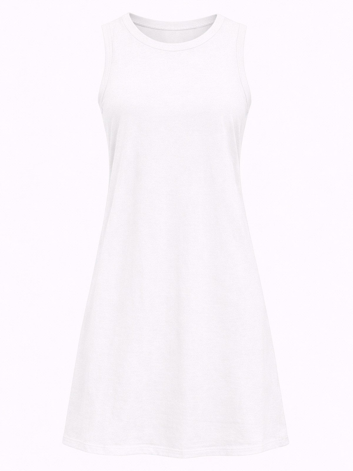 Vishes Sommerkleid Ärmelloses Kleid Damen A-Linie Jersey Baumwolle Unifarben Alternative Mode, Boho, Hippie, Ethno, Festival – Bild 4 von 4