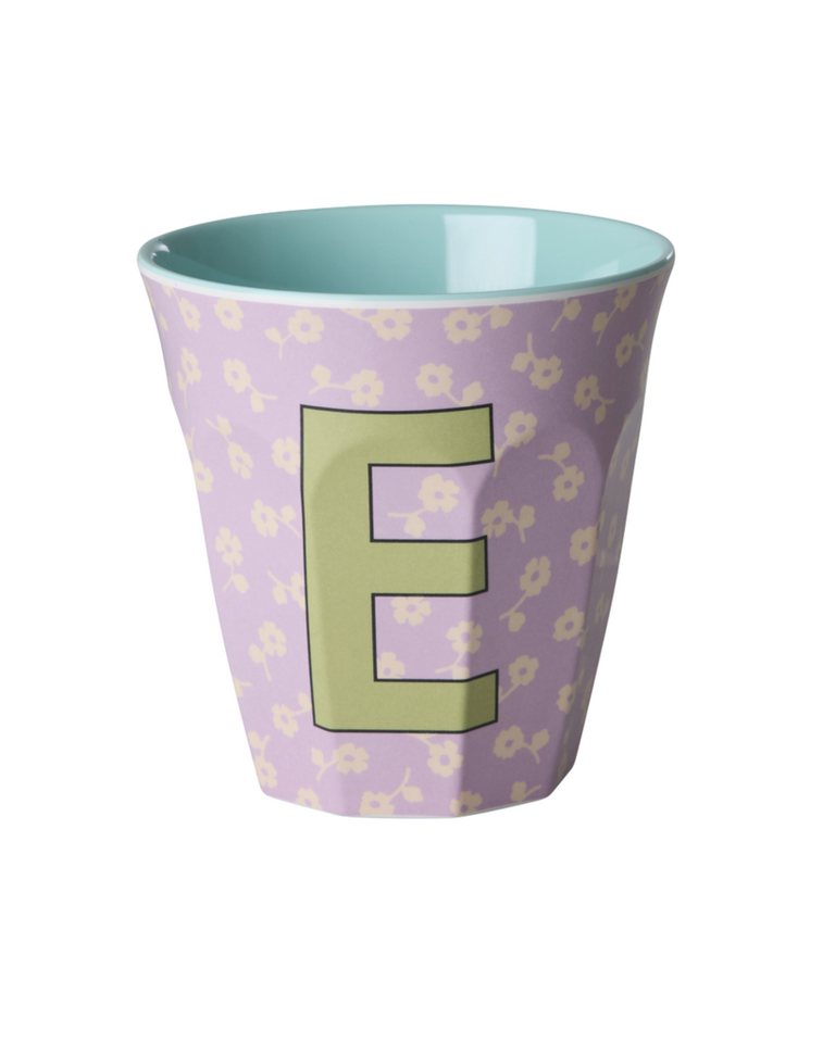 rice Becher Rice Buchstabenbecher – Melamin Tassen A–Z mit Blumen-Design, BPA-frei, 1-tlg., Melamin