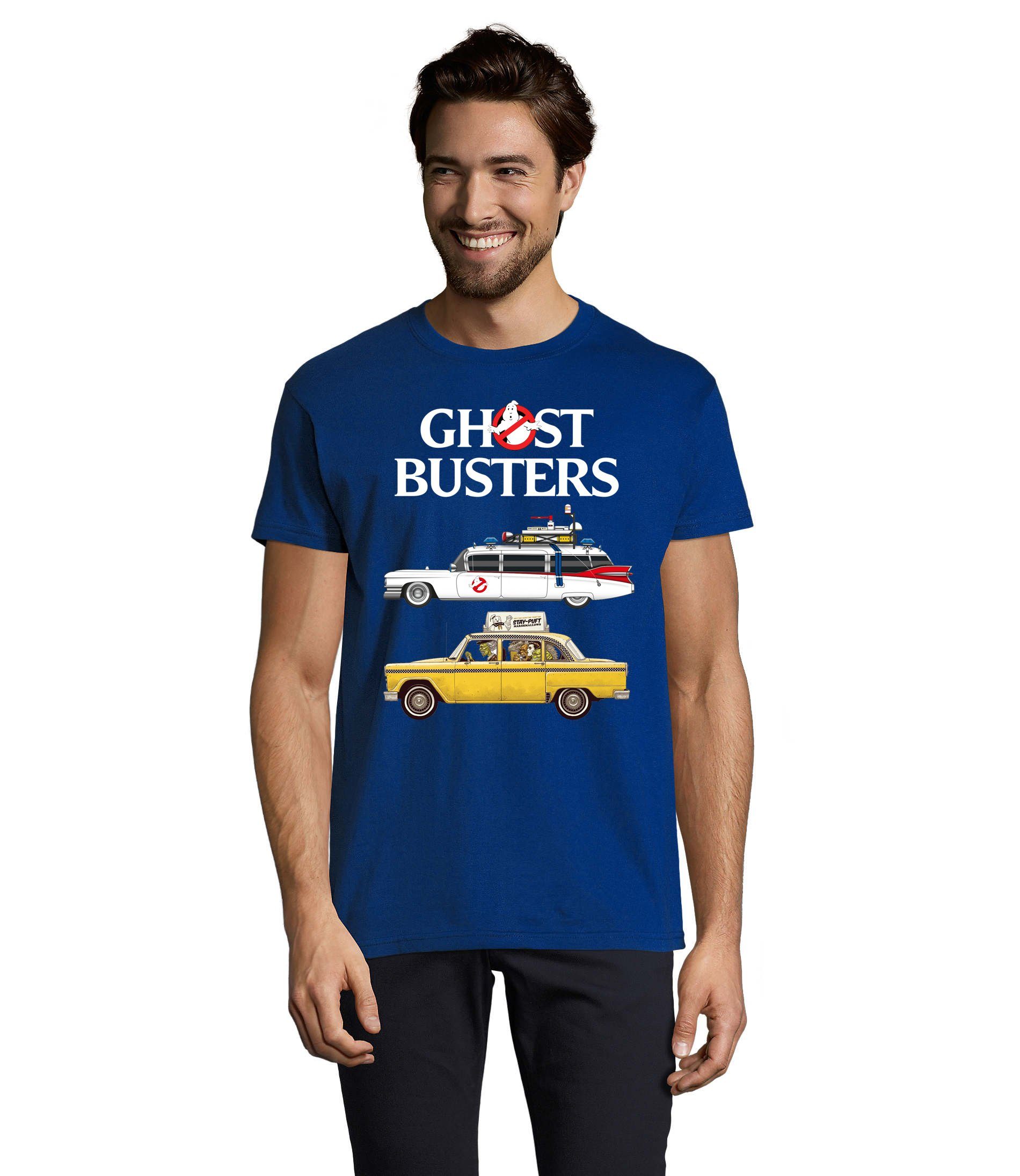 Blondie & Brownie T-Shirt Herren Ghostbusters Cars Auto Geisterjäger Geister Film Ghost Blau