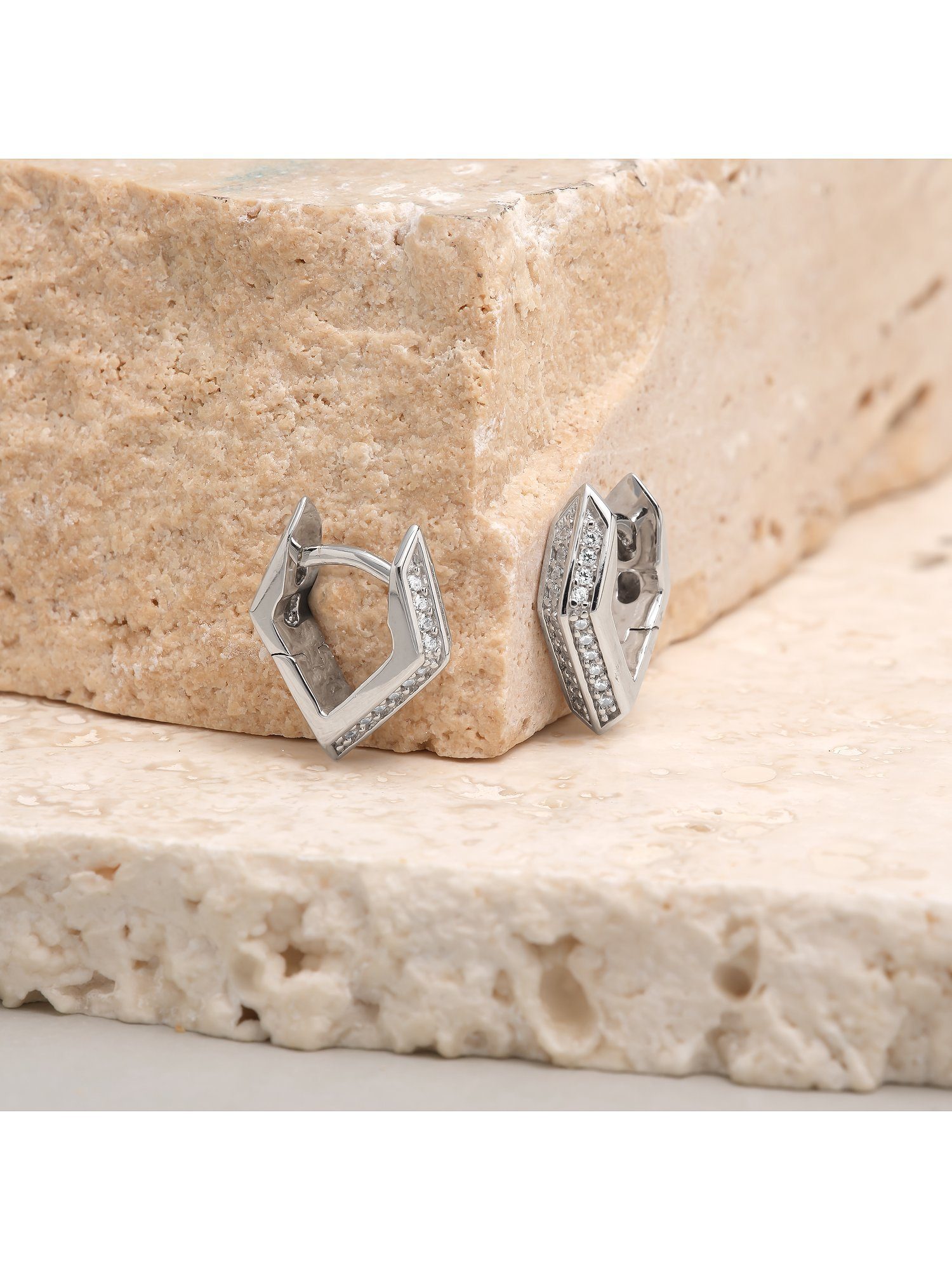 JETTE Paar Creolen JETTE Damen-Creolen 925er Silber 40 Zirkonia (Paar), CON günstig online kaufen