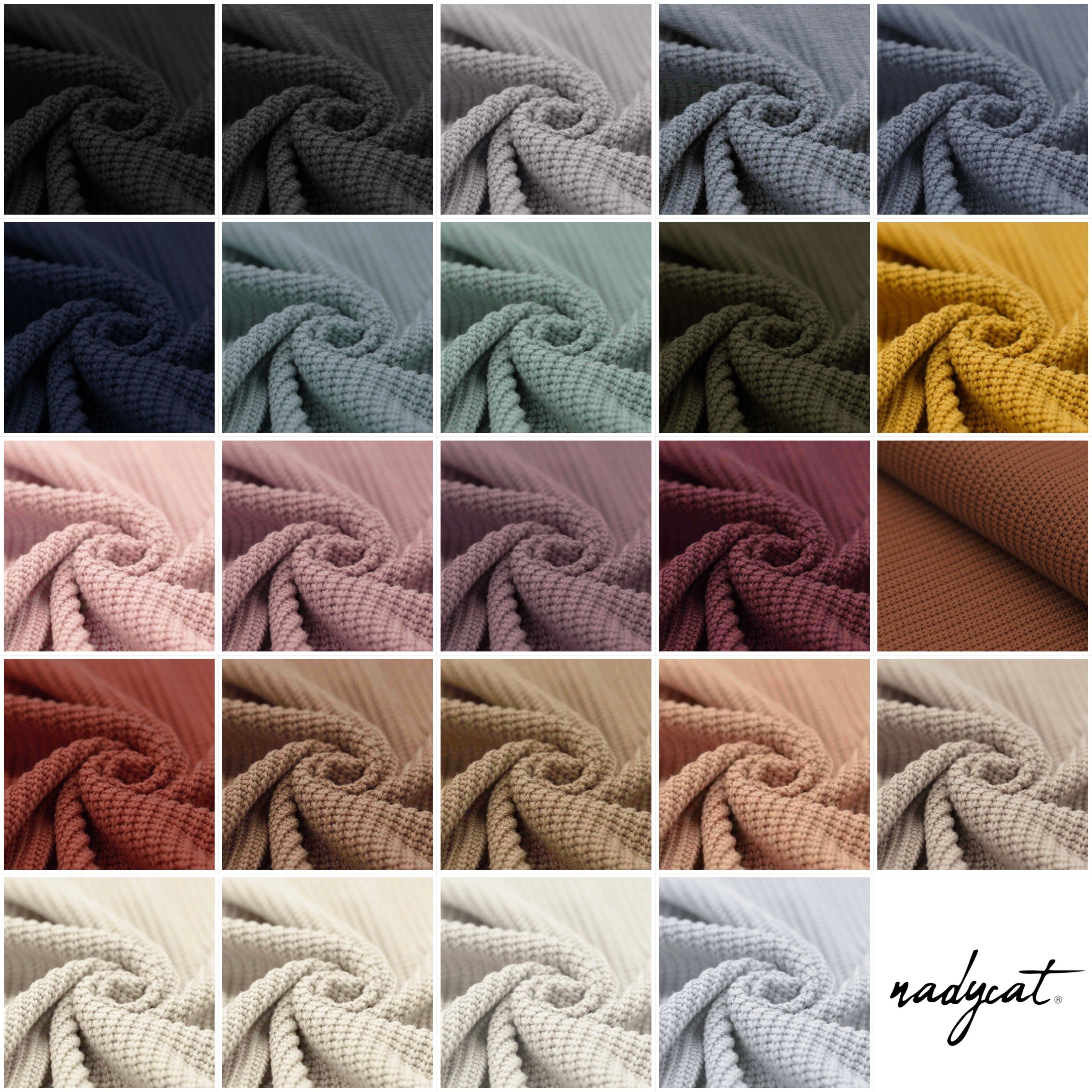 nadycat Stoff BIG KNIT Strickstoff, Grobstrick, verschiedene Farben, beim Kauf mehrer Anzahlen werden diese am Stück geschnitten