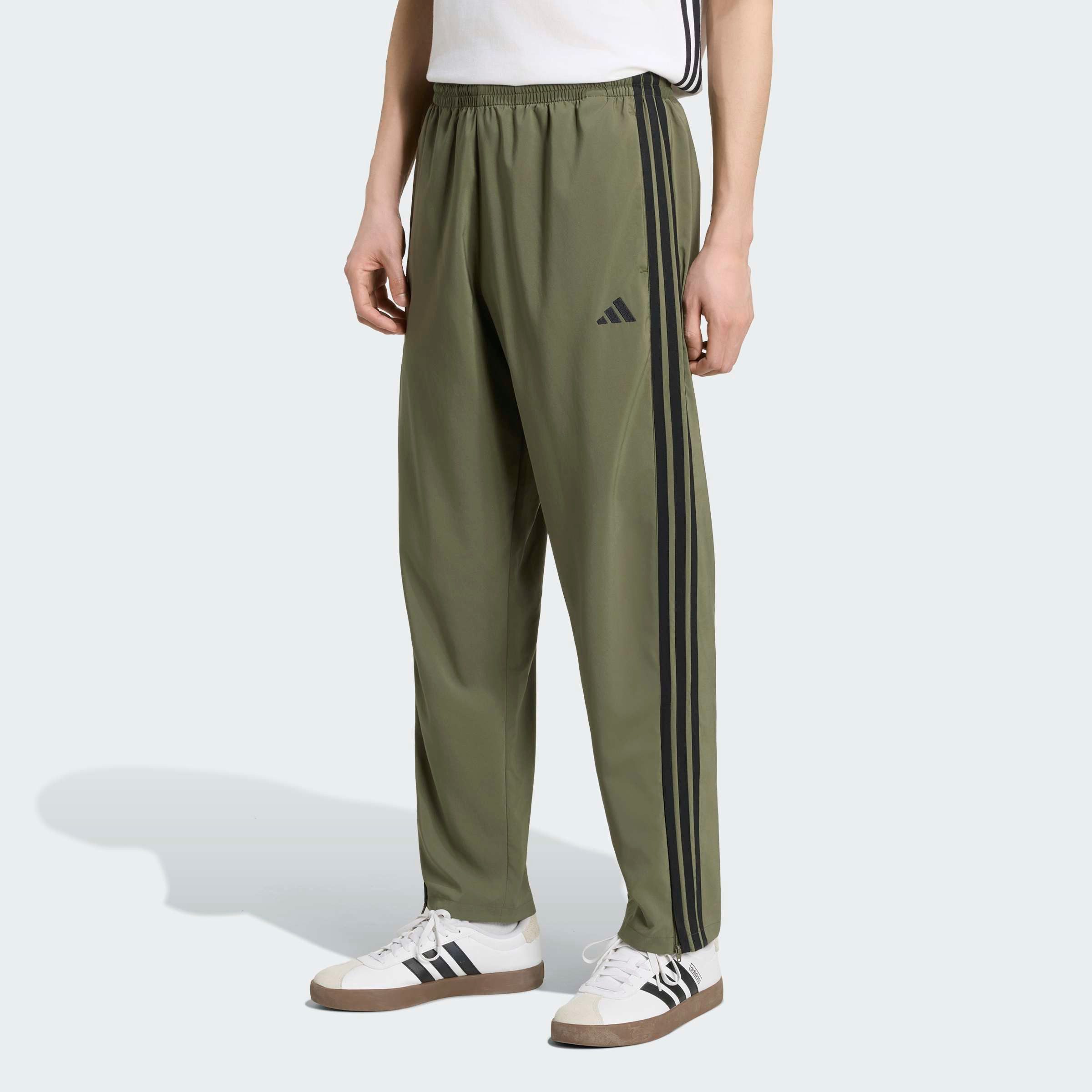 adidas Sportswear Sporthose ESSENTIALS 3-STREIFEN STANFORD LITE WOVEN TAPERED OPEN HEM