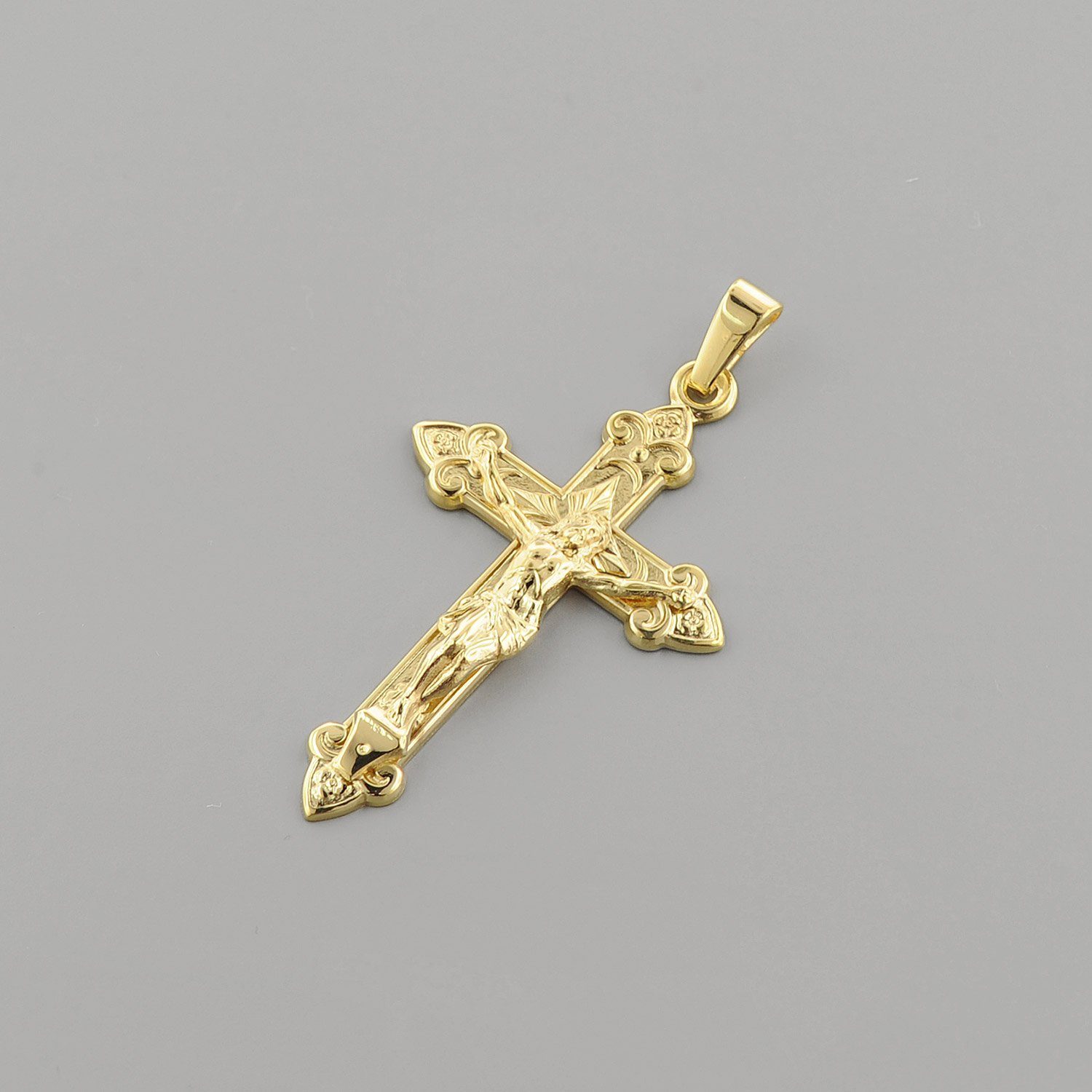 trendor Kreuzanhänger 51951, Kreuz mit Korpus Gold 333 (8 Kt) Anhänger Kruzifix