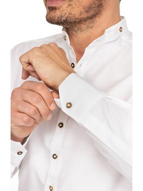 Gipfelstürmer Trachtenhemd Hemd Stehkragen 420000-4255-01 weiß (Slim Fit)