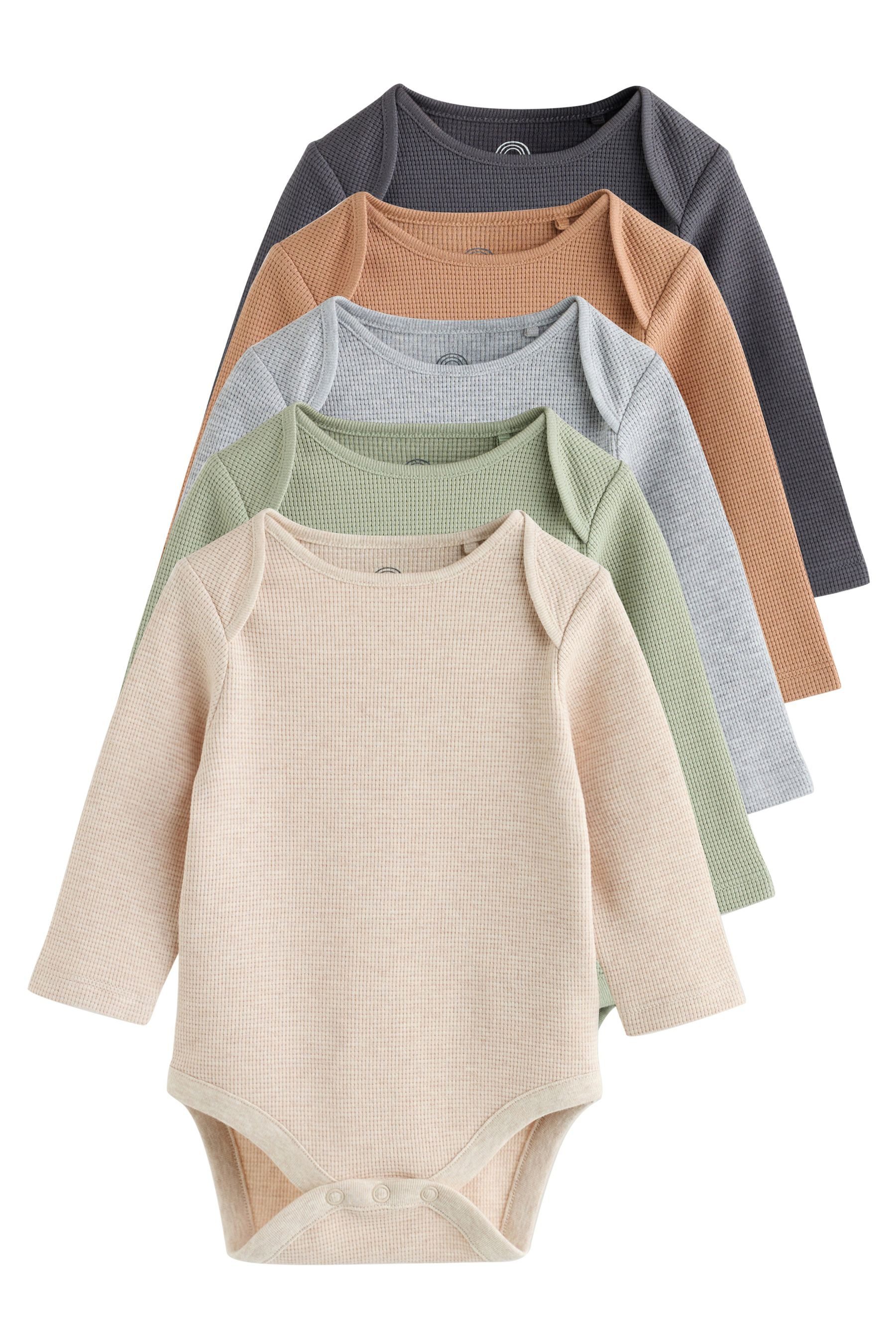 Next Langarmbody Langärmelige Babybodys im 5er-Pack (5-tlg)