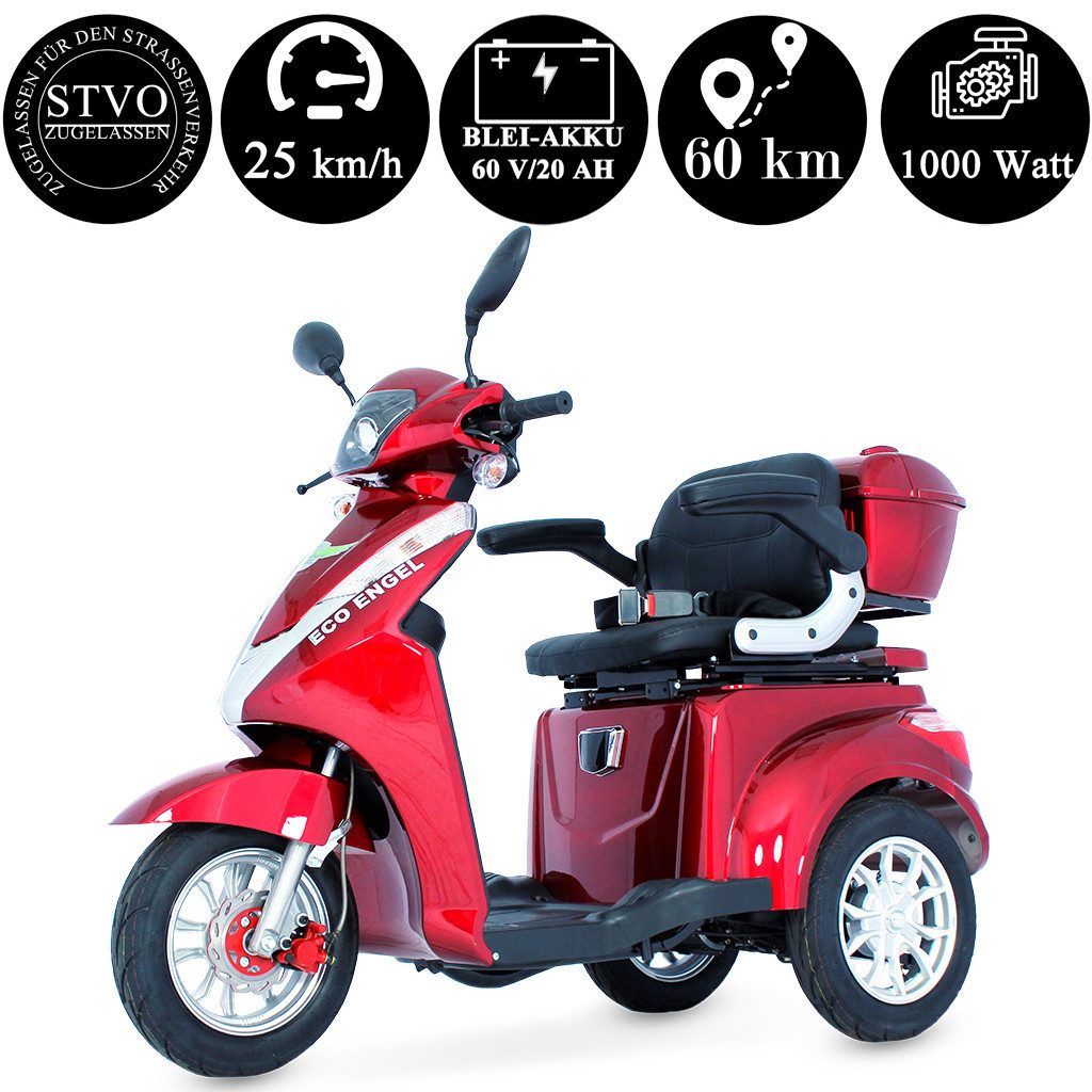 ECO ENGEL Elektromobil ECO ENGEL 501 Seniorenmobil 25 km/h 1000 Watt mit Topcase, 1000,00 W, 25,00 km/h, inkl. Topcase
