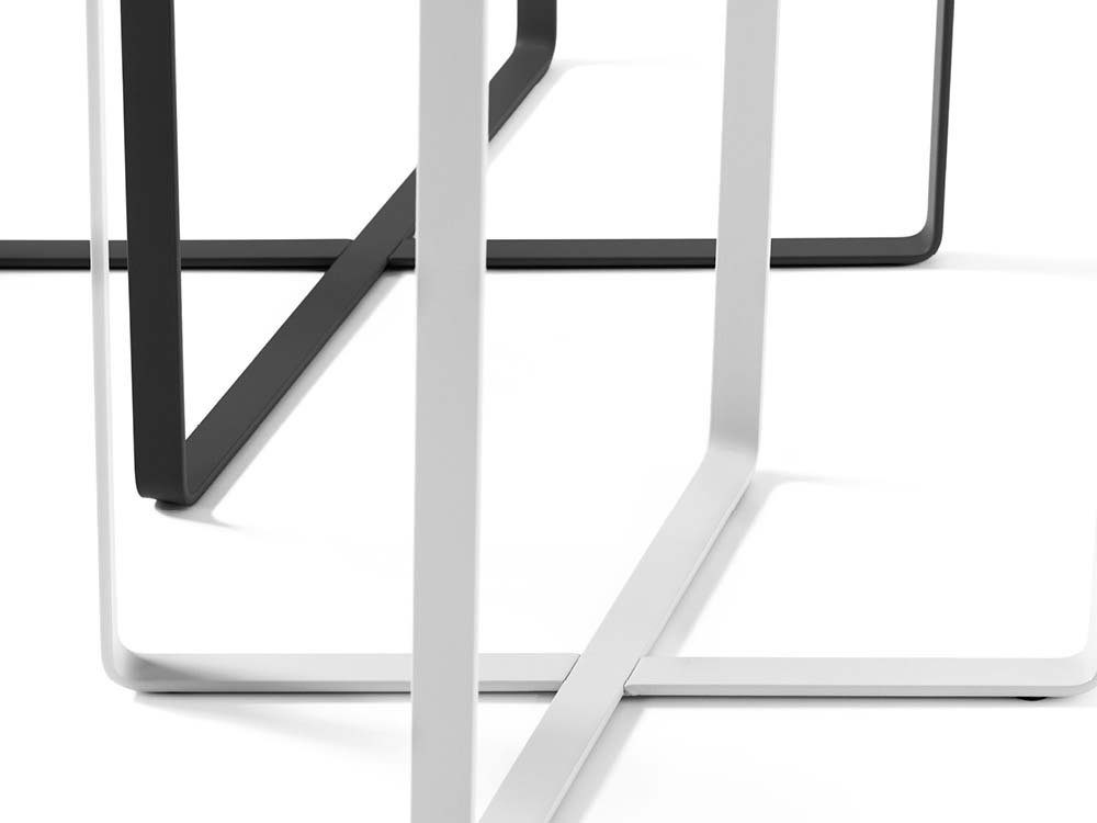 KAUTSCH.com Beistelltisch Beistelltisch 2er-Set Tischplatte Nussbaum MAXI-PAULE Abnehmbare (2er-Set), Tischplatte anthrazit-weiß mit 