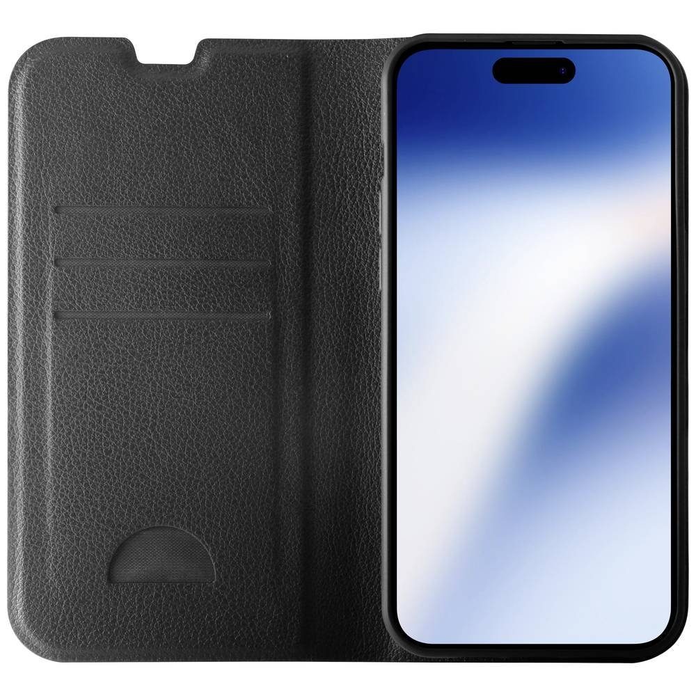 Vivanco Handyhülle Premium Wallet für iPhone 15, Spritzwasserfest, Staubdicht, Wasserabweisend, Standfunktion