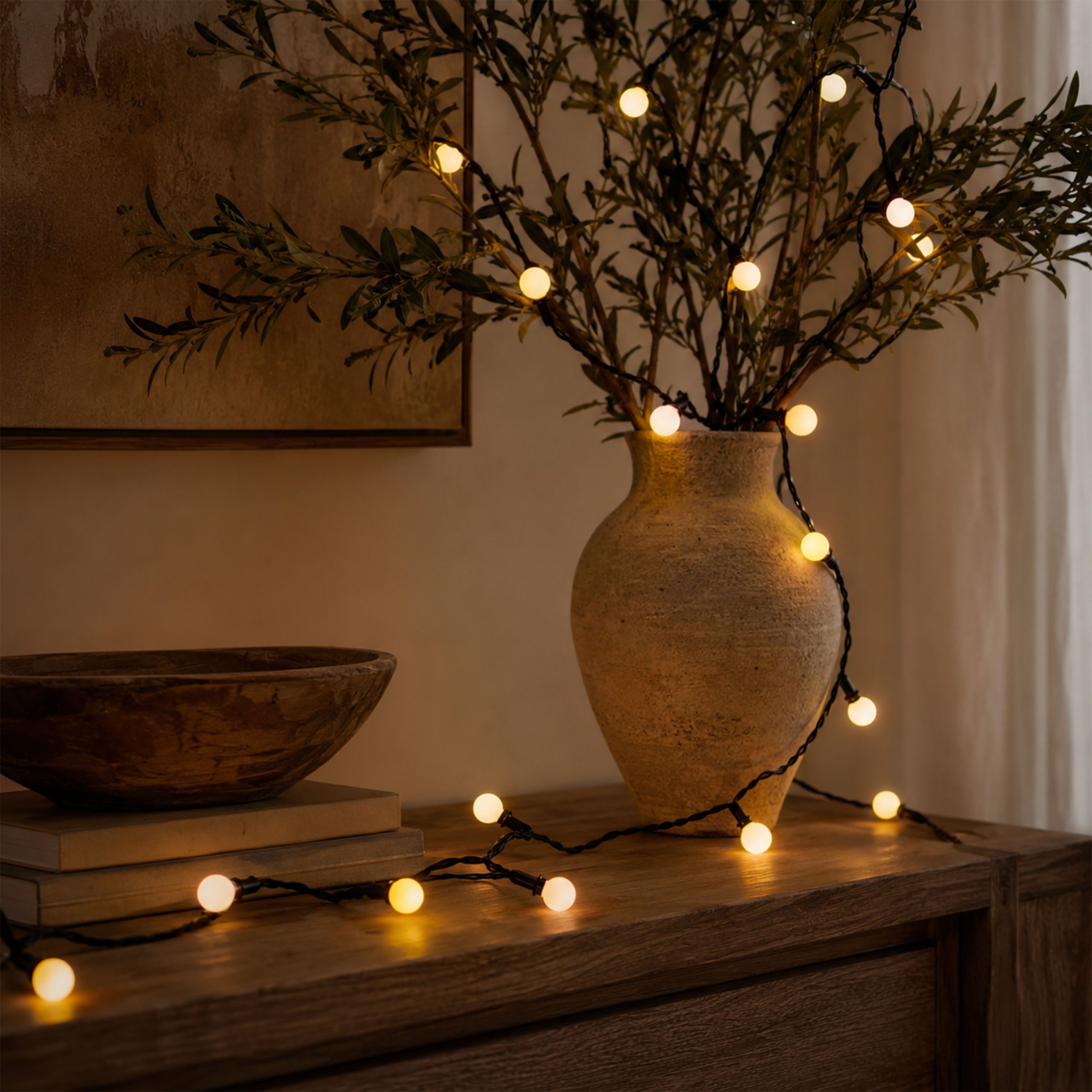 OTTO home LED-Lichterkette Outdoor/Indoor, Kugel Avvina, bunt, 3/6/12/18 u. 24 m Länge, 11 Modi, warmweiß pastellfarbig, Timer, Lichteffekte, Garten, Terrasse, Party