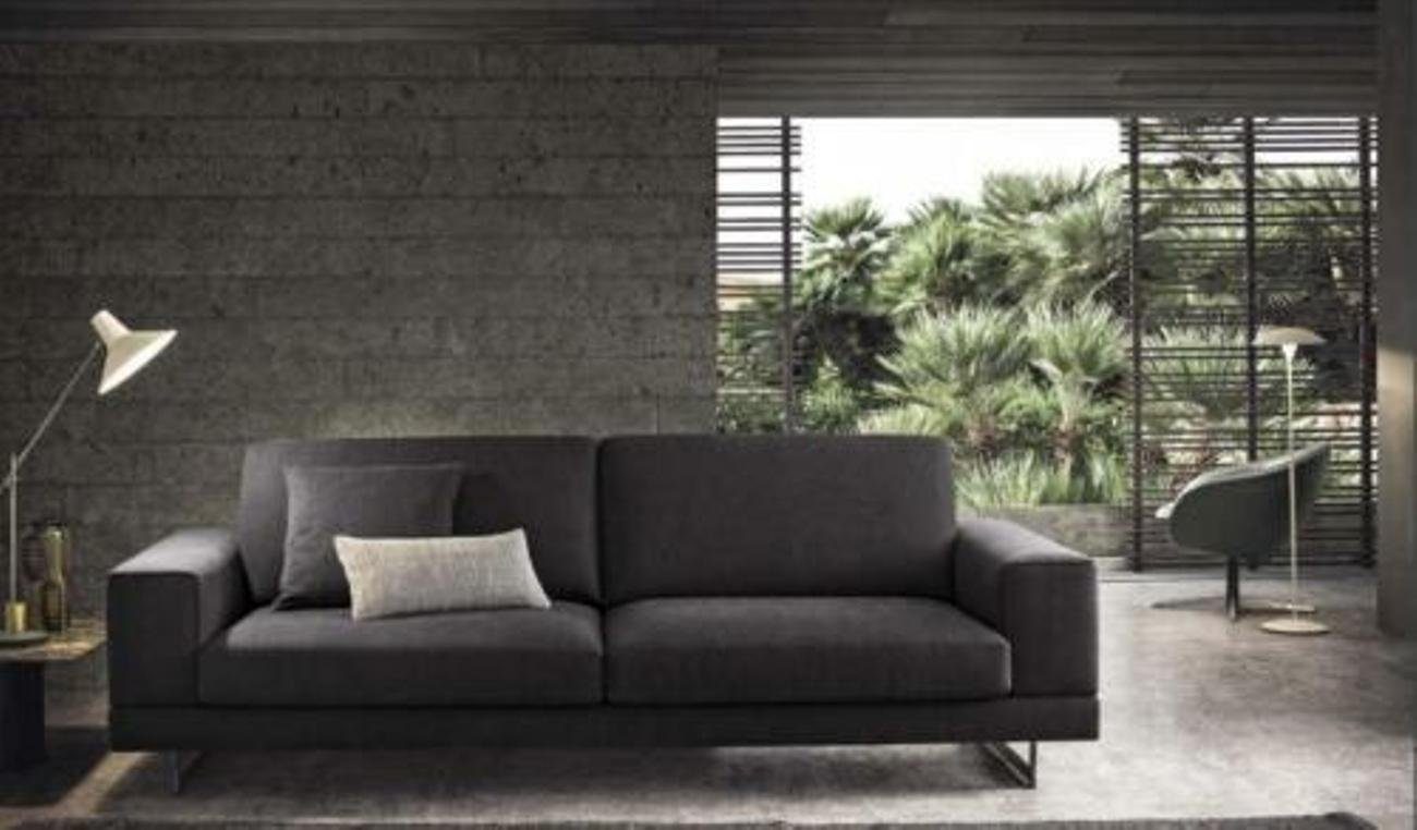 Polster JVmoebel Made Möbel in Europe Modernes Wohnzimmer Couch, Schwarzes 3-Sitzer Textilsofa