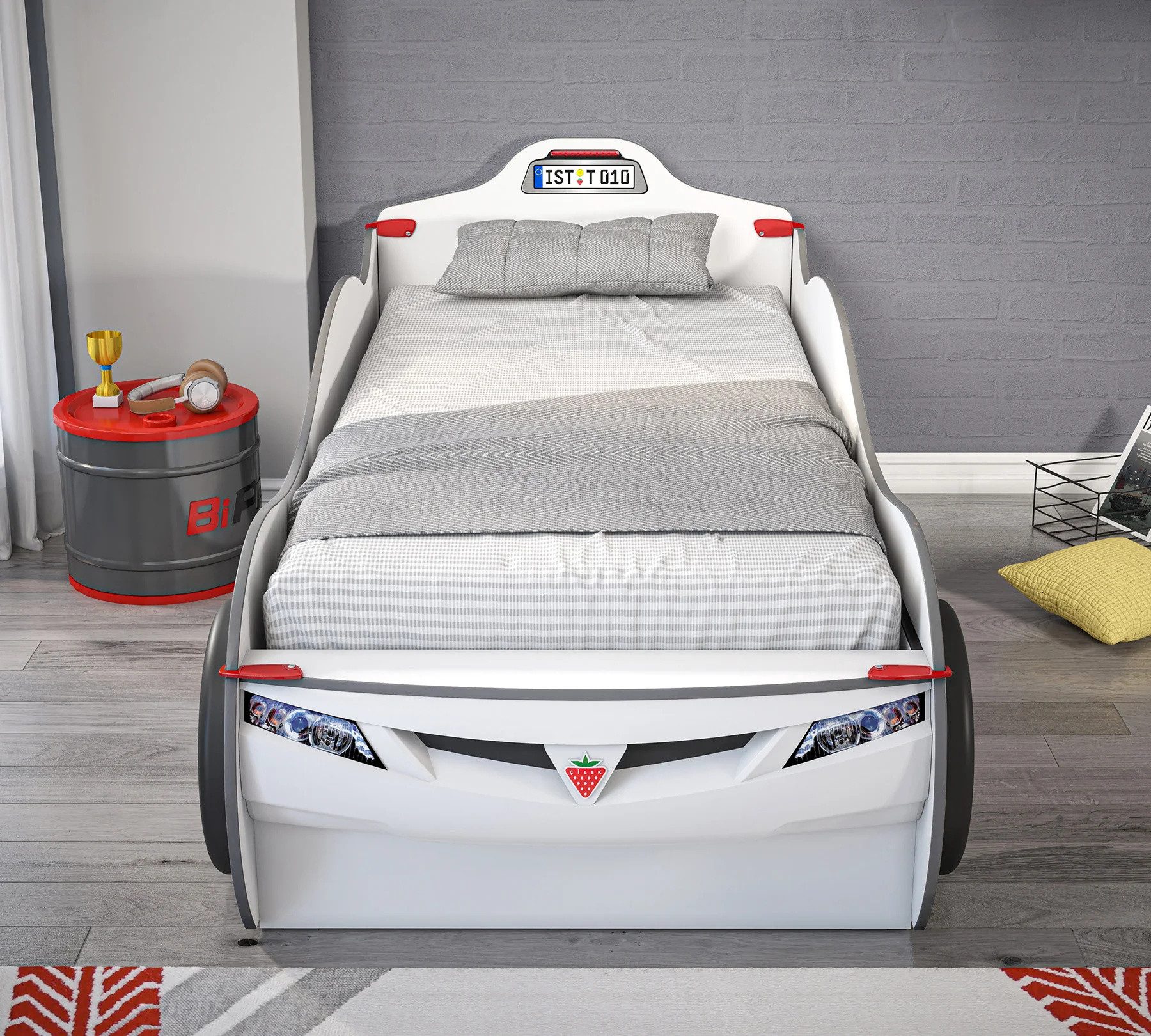 Furniture Time Car Bed for 2 Children Coupe with Bed Box / Pull-Out Bed