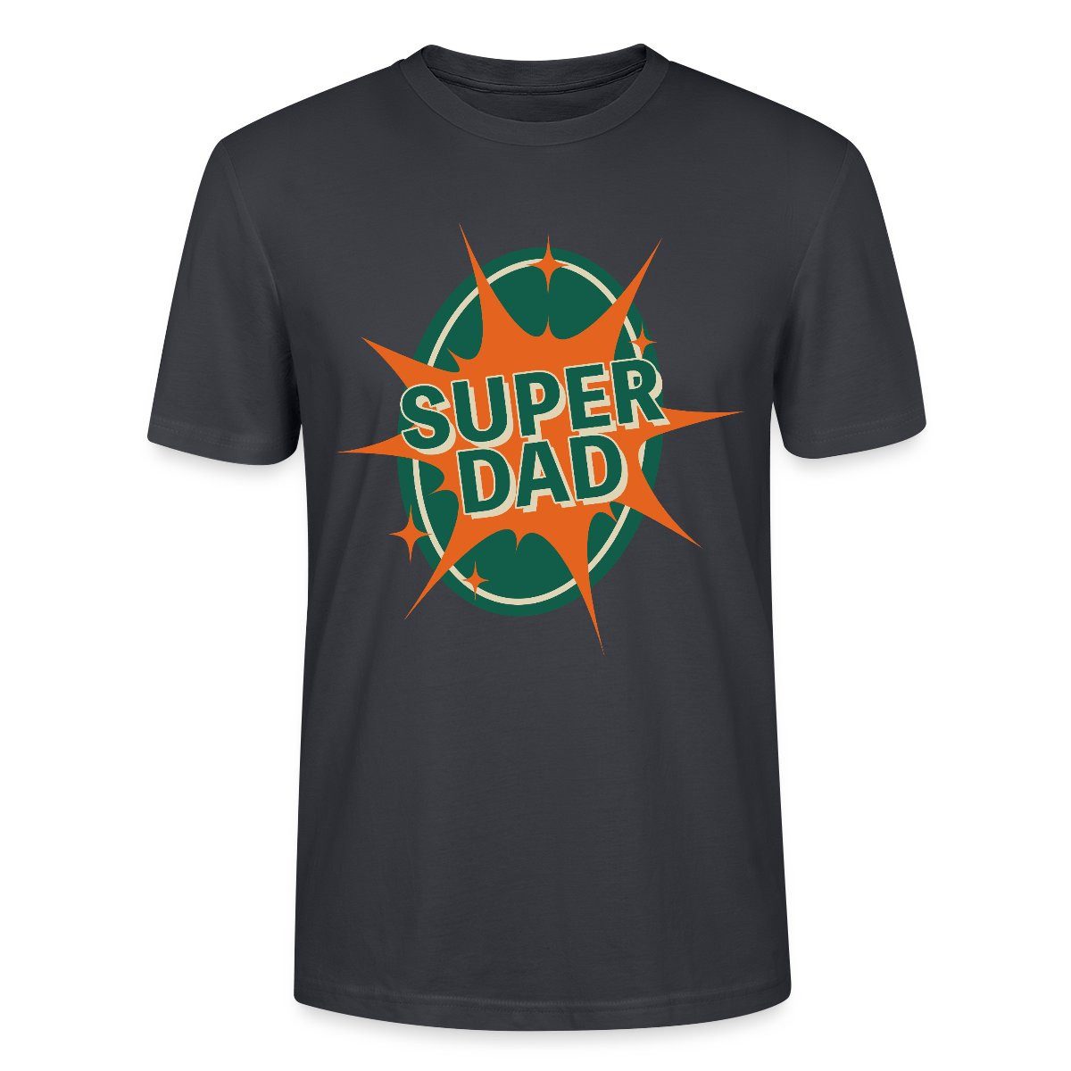 T-Shirt Super Dad Comic Style Heldenhaftes Vater Motiv Unisex Bio T-Shirt