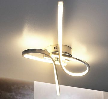 Lewima LED Deckenleuchte »Andra« XXXL 100x35cm groß Deckenlampe Alu Silber satiniert 25W, Warmweiß, große Lampe Leuchte für Wohnzimmer Schlafzimmer