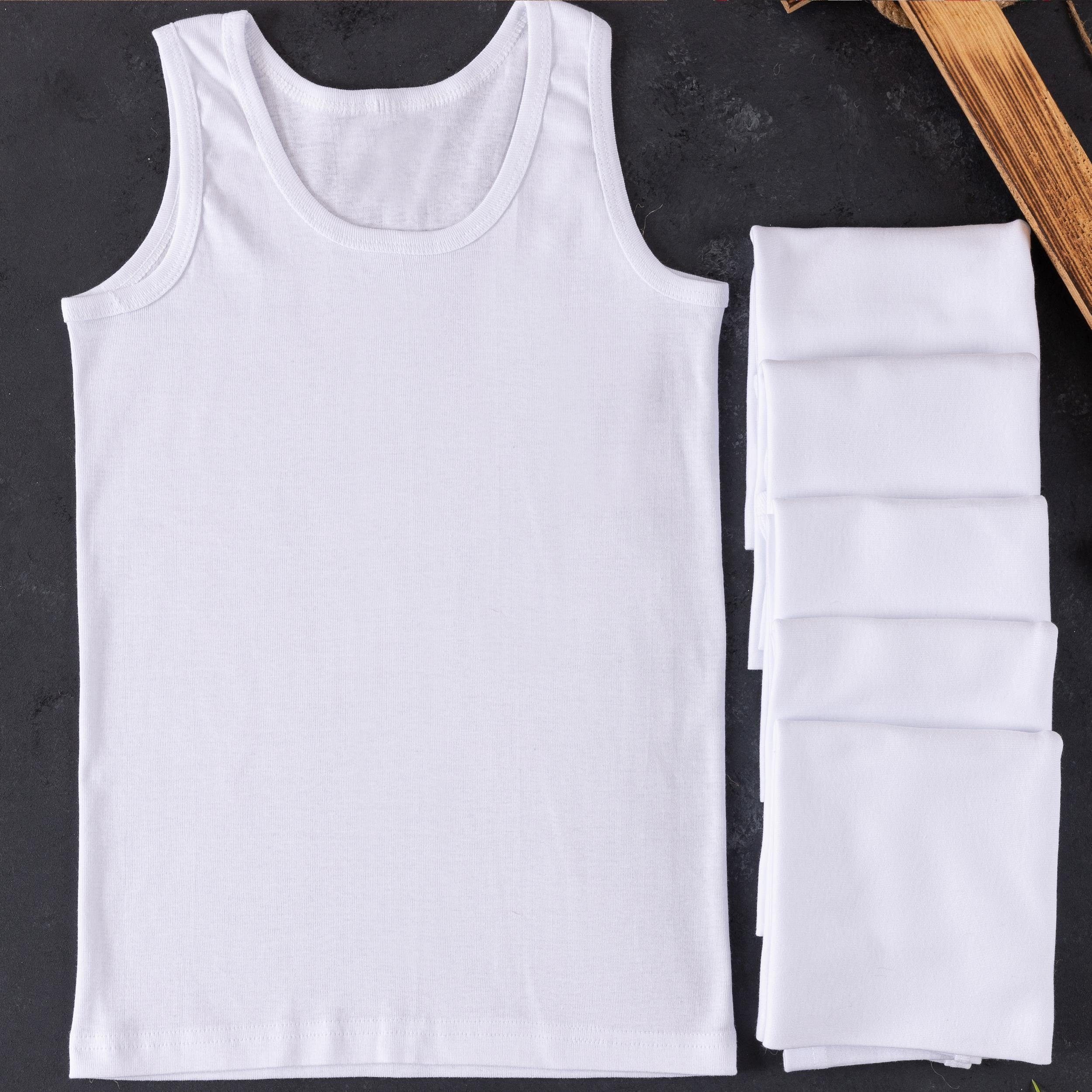 Baumwolle Seitennaht Jungen Unterhemd 100% LOREZA (Spar-Packung, ohne 6-St) Unterhemden