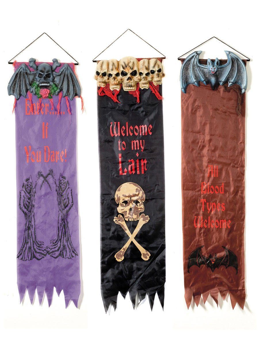 für 3 unterschiedliche Hängedekoration Metamorph - Deine Party Halloweenparty Halloween Set, Wanddeko Banner Motive