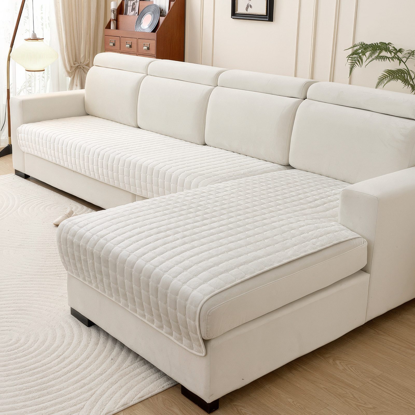 BlingBin Sofaschoner Flanell Sofabezug 1 2 3 4 Sitzer Sofa Überzug Couch Überwurfdecke, Ecksofa Sofa Couch Überwurfdecke,Rutschfest Abdeckung für Wohnzimmer