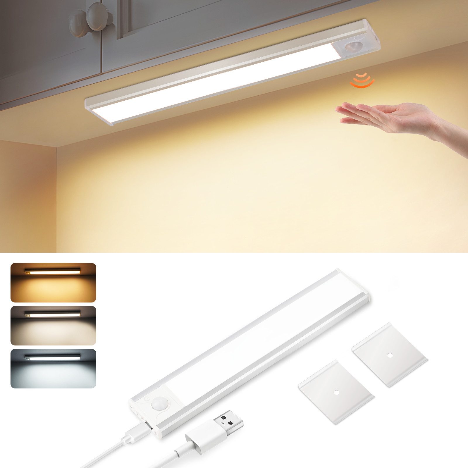 Nettlife LED Unterbauleuchte mit Bewegungsmelder 20/30/40CM Küche Schrankbe günstig online kaufen