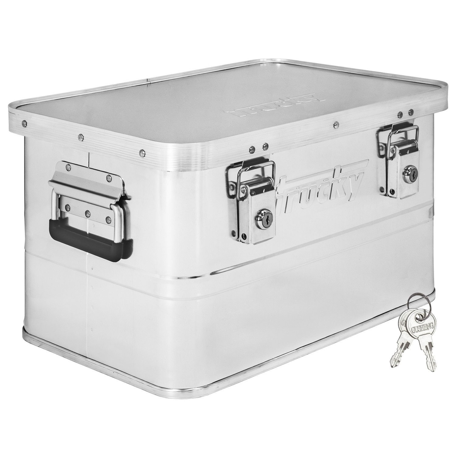 Trucky Allzweckkiste Aluminium Box mit Deckel Silber Alukiste Alu Kiste Abschliessbar