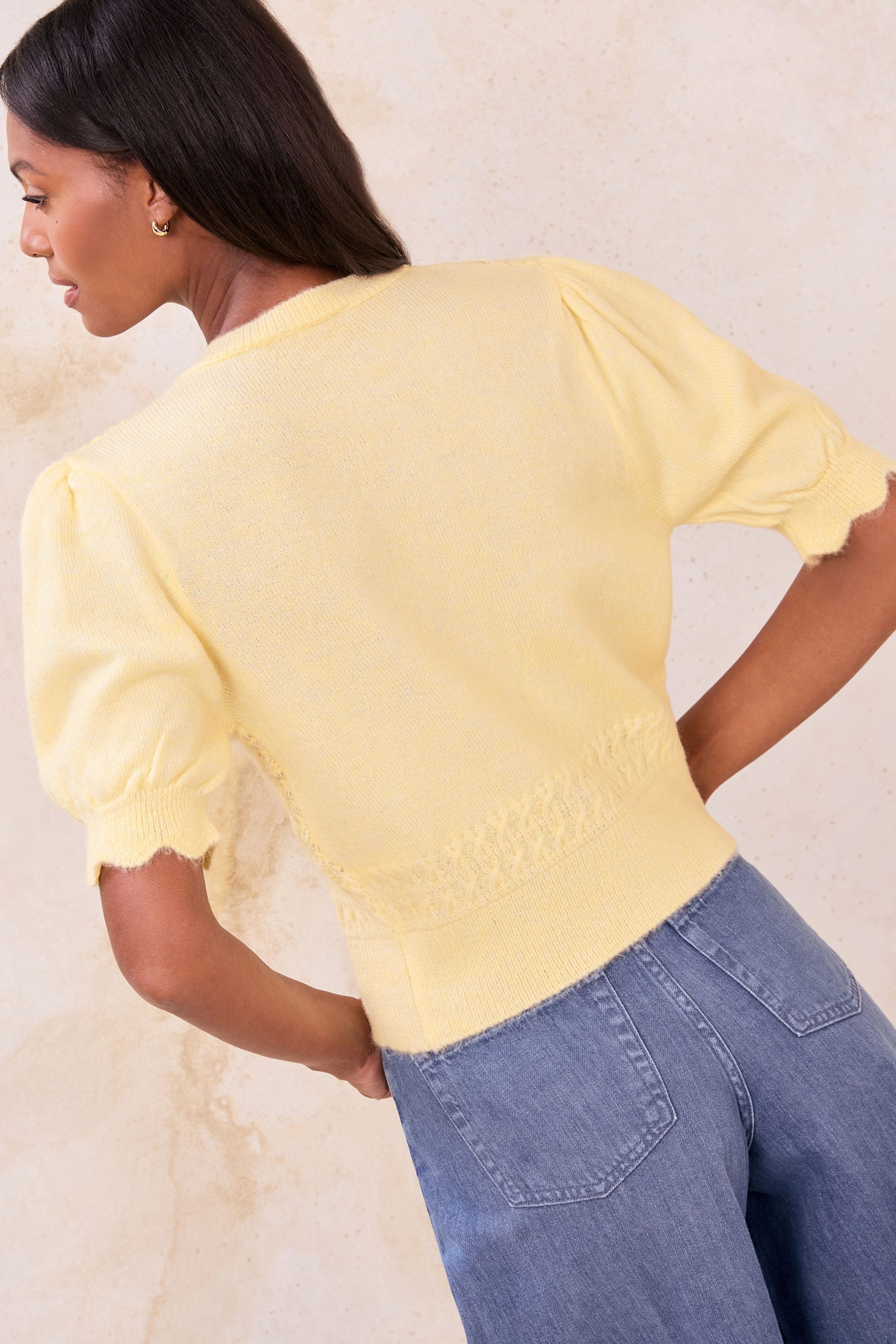 LIPSY Strickjacke Lipsy Kurzarm-Strickjacke mit kurzen Puffärmeln (1-tlg) günstig online kaufen