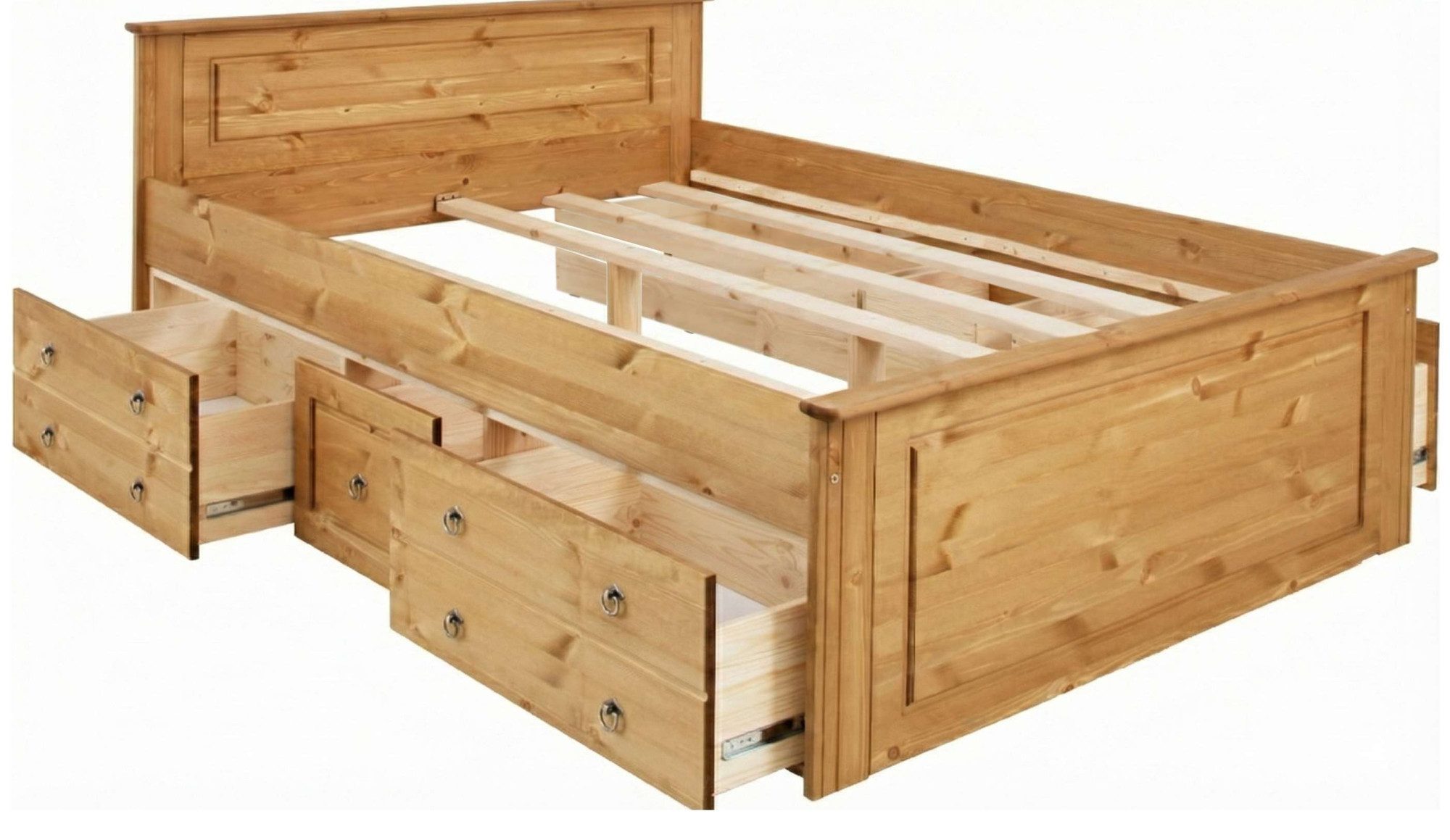 OTTO home Massivholzbett Hugo, FSC® zertifiziert, Landhausstil, zeitlos und edel (auch als Super Sparset inklusive Schubkästen), Stauraumbett, extra belastbar,  – Bild 4 von 5