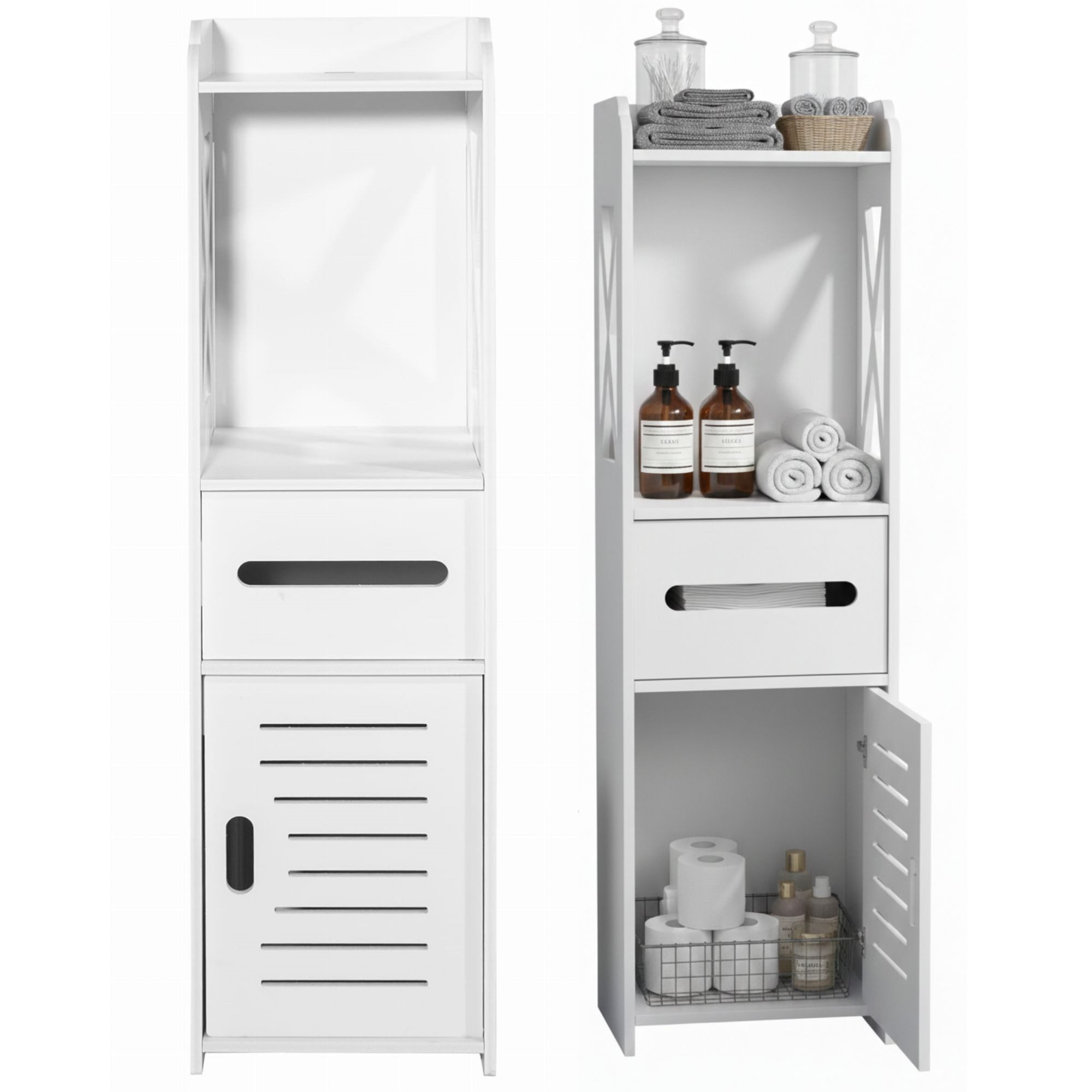 Home Collective Hochschrank Badezimmerschrank, Platzsparend, Schmal, Papier günstig online kaufen