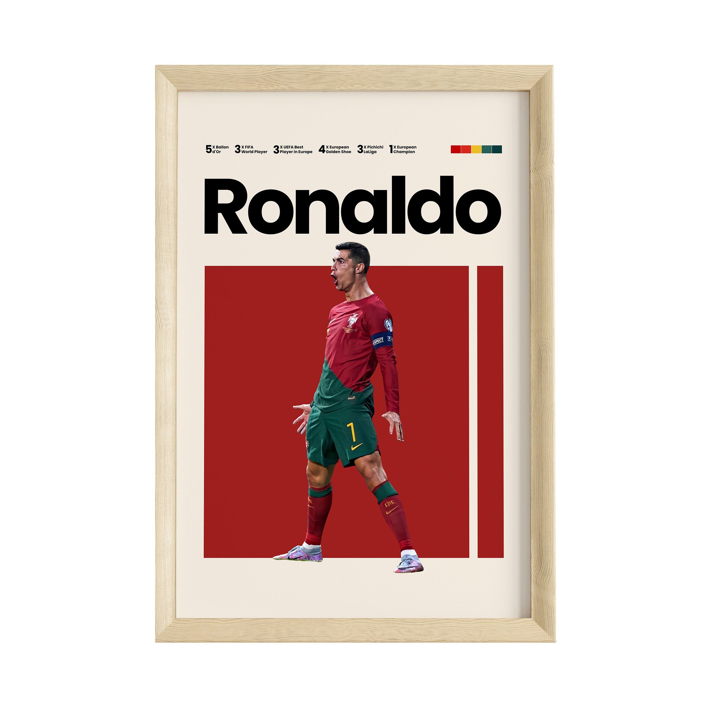 JUSTGOODMOOD Poster Premium ® Christiano Ronaldo Poster · Portugal Trikot · günstig online kaufen