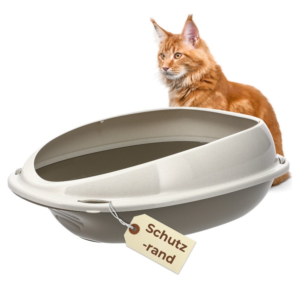 GarPet Katzentoilette Katzenklo mit Rand Katzenklo Offen Katzentoilette hoch Schalentoilette