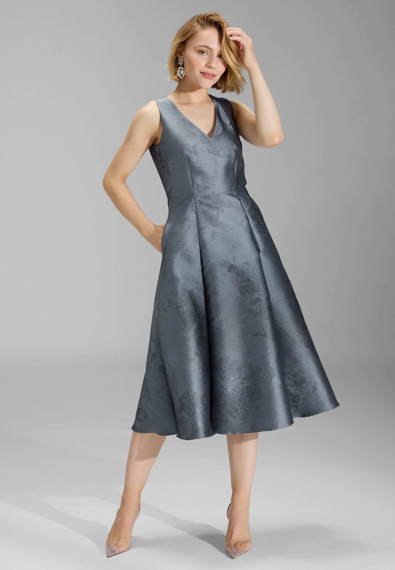 SWING Cocktailkleid Figurbetonte Passform in A-Linie