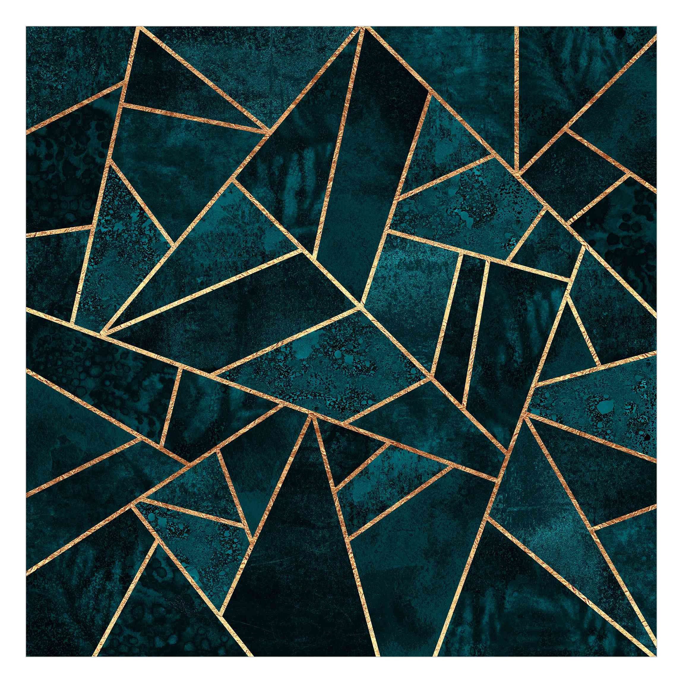 Bilderdepot24 Vliestapete Abstrakt Dunkles Türkis Gold Tapete Wanddeko Mode günstig online kaufen