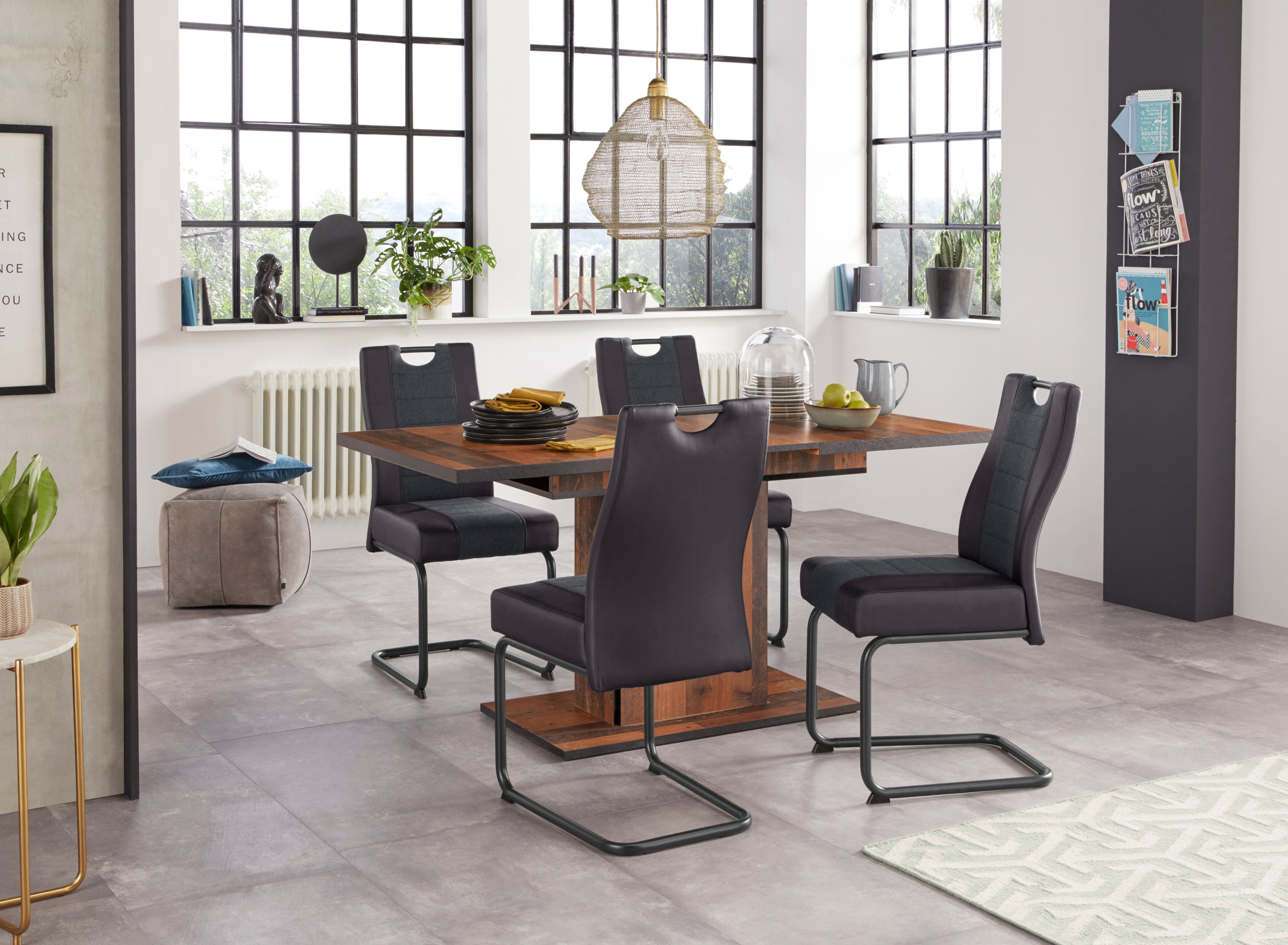 HELA Essgruppe, (Set, 5-tlg), bestehend aus 4x Erika Stuhl & 1x Ariana Tisch ausziehbar