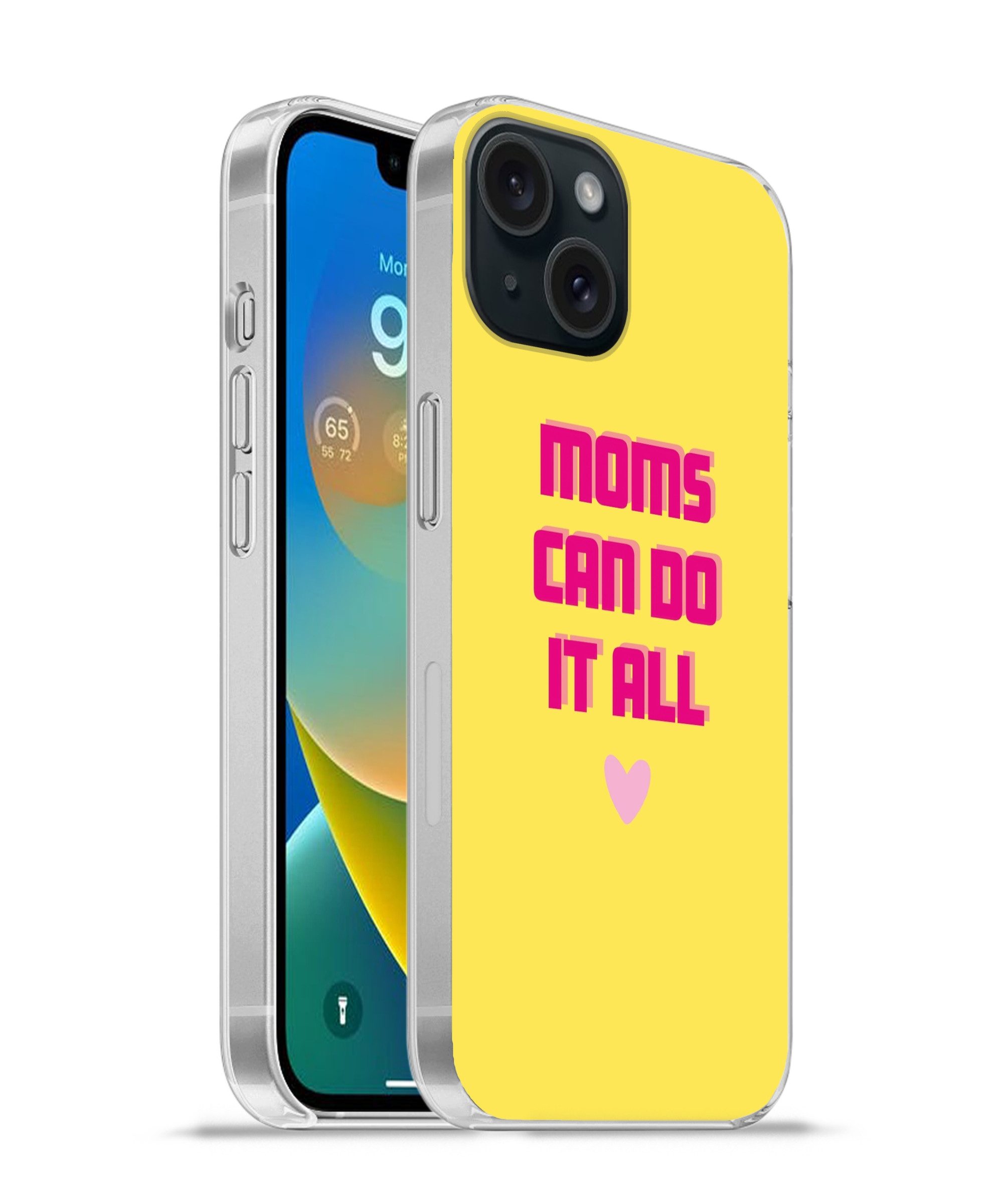 MuchoWow Handyhülle für Apple iPhone 15 Zitat - Mutter - Herz - Rosa, Smartphone-Bumper, Print, Handy Schutzhülle Dünn