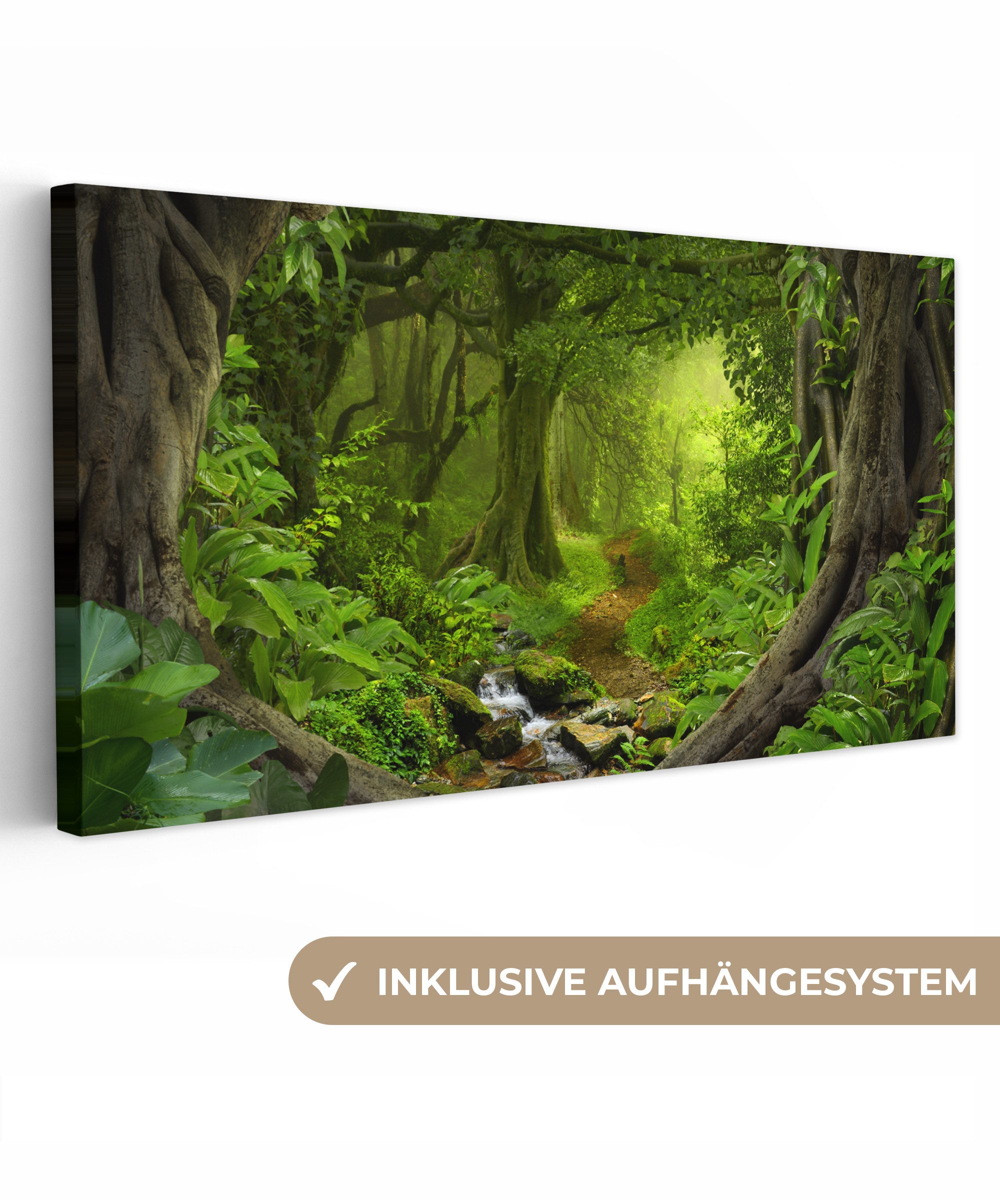 OneMillionCanvasses® Leinwandbild Panorama Dschungel - Grün günstig online kaufen